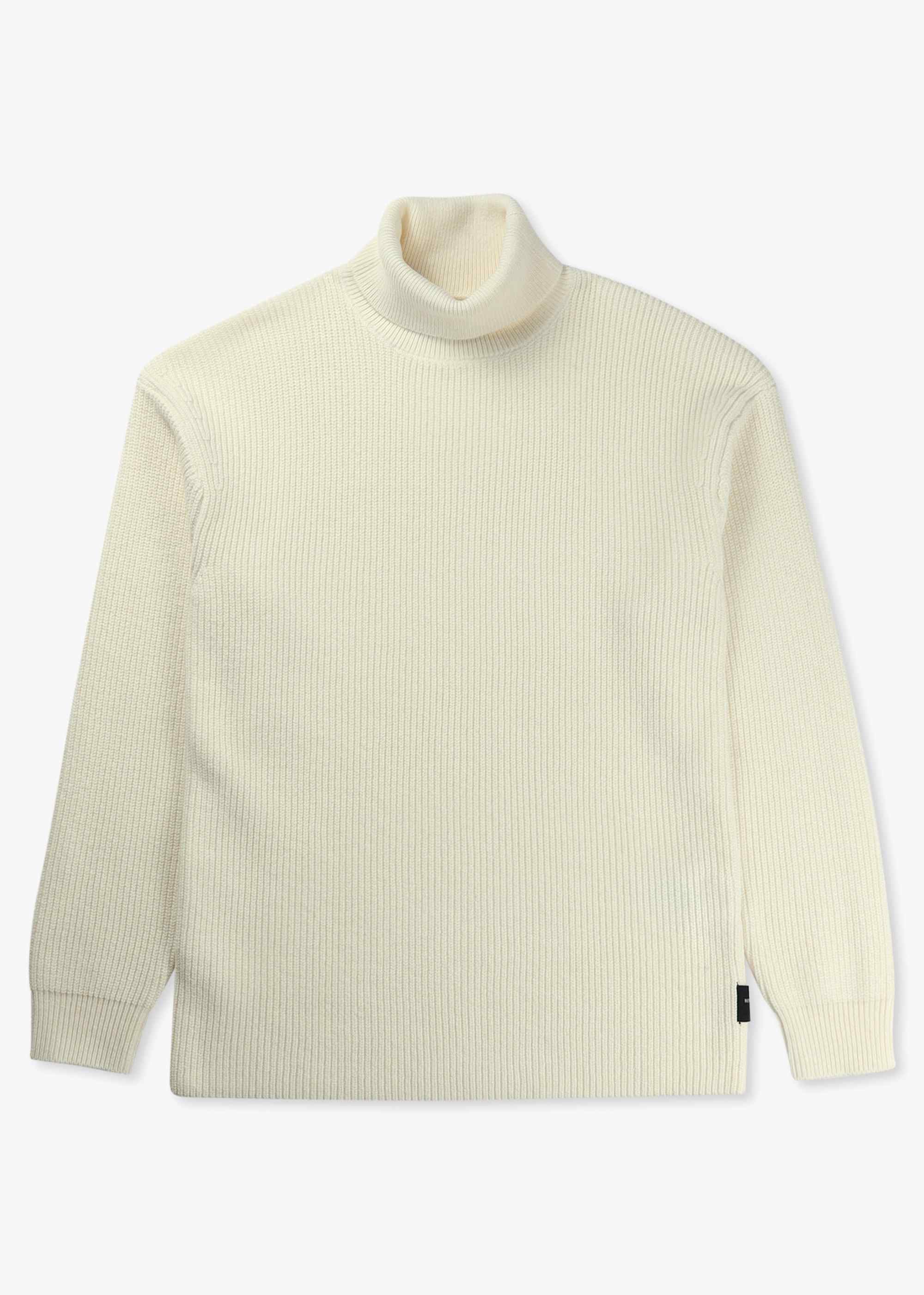 Image of Replay Mens Sartoriale Knitted Sweatshirt In Butter White