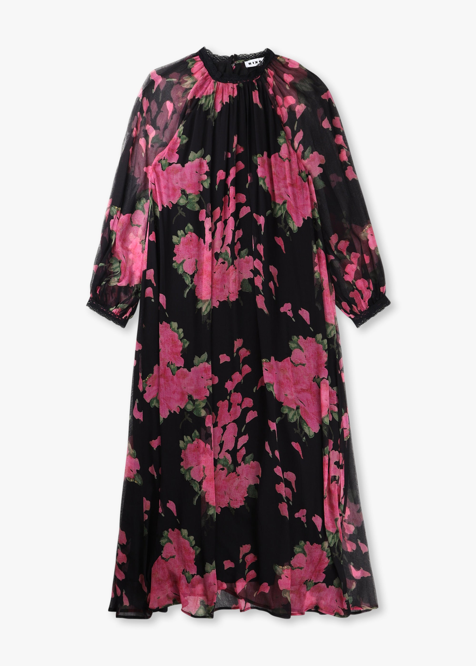 Image of Rixo Womens Kahlo Floral Maxi Dress In Blossom Pink