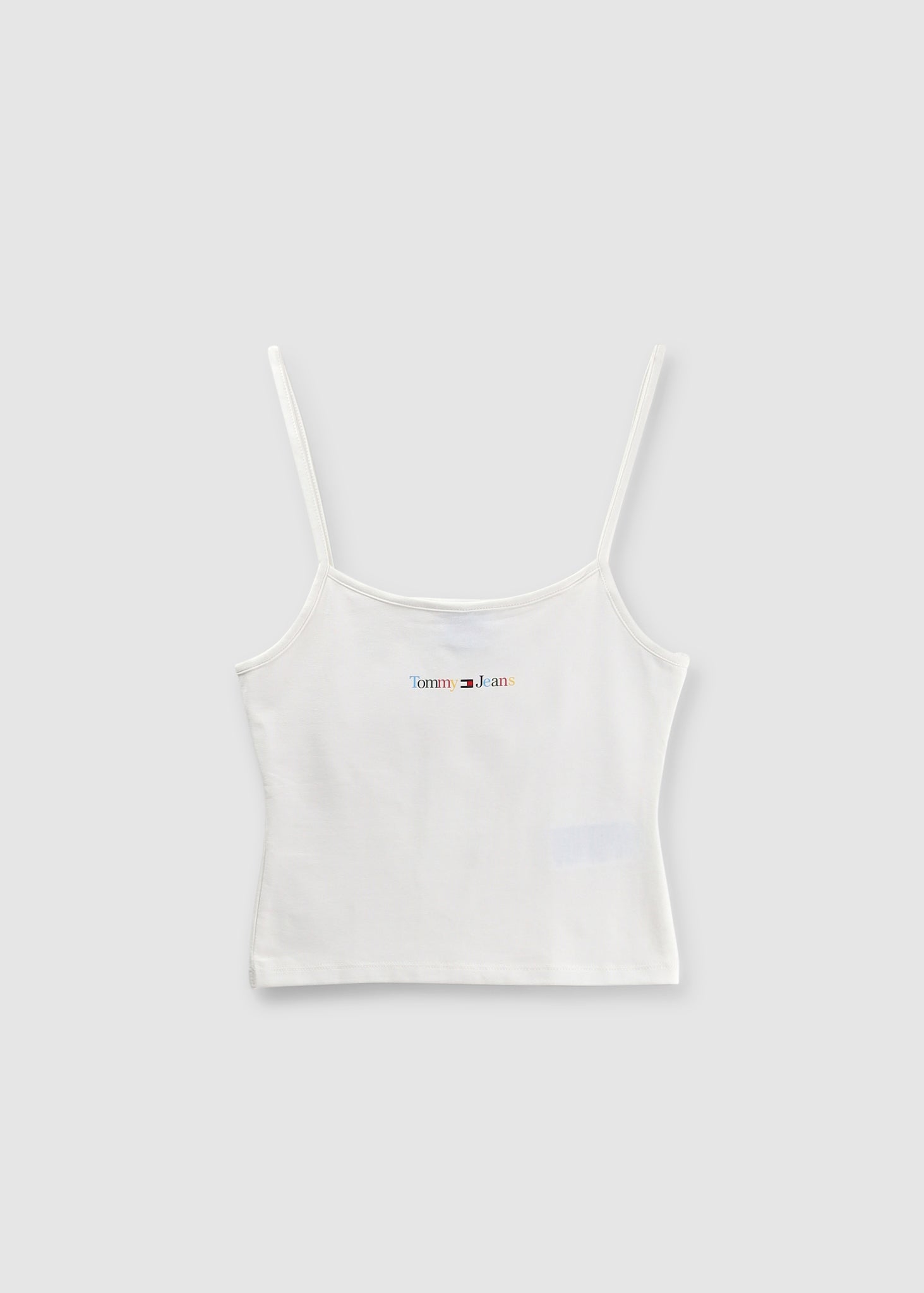 Image of Tommy Hilfiger Womens Rainbow Logo Strap Top In White