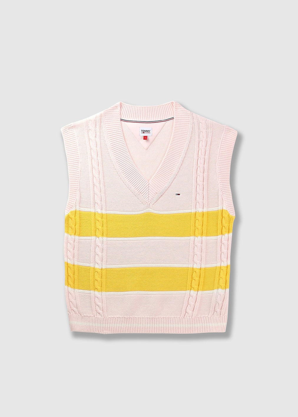 Tommy Hilfiger Womens Striped V Neck Vest In Pink - Pink