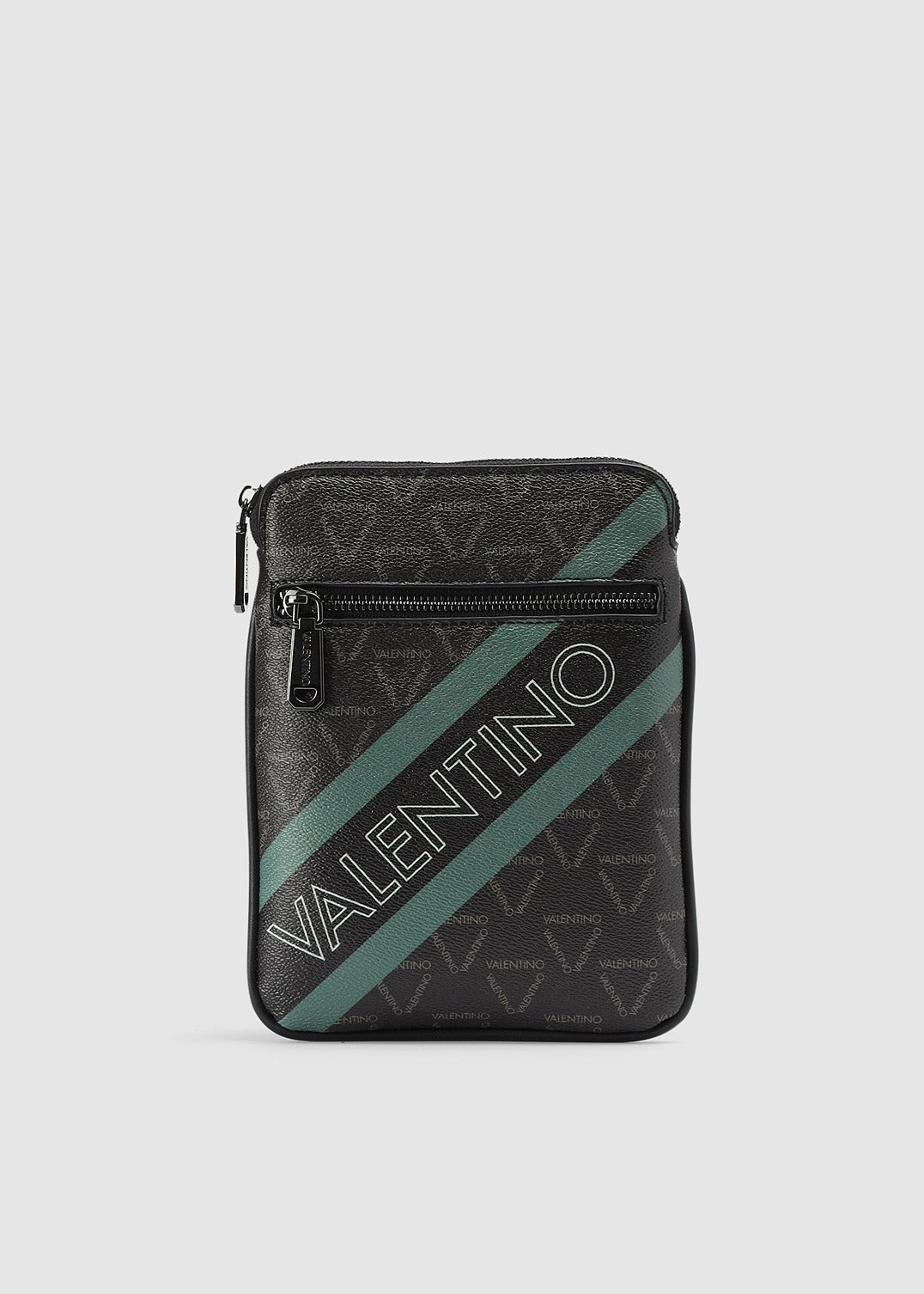 Valentino Bags Mens Aron Crossbody Bag In Nero/Militare