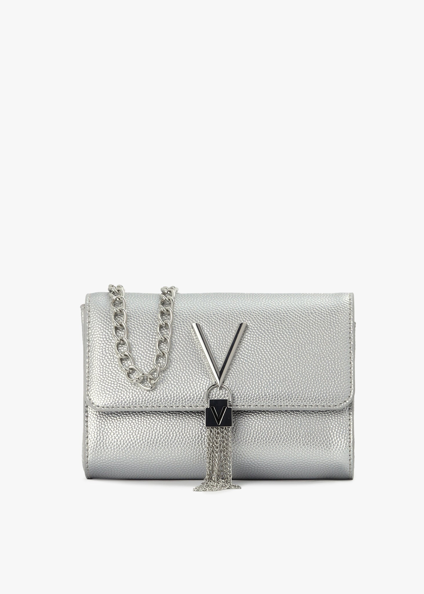 Valentino Bags Valentino Divina Clutch Bag - Silver, Compare