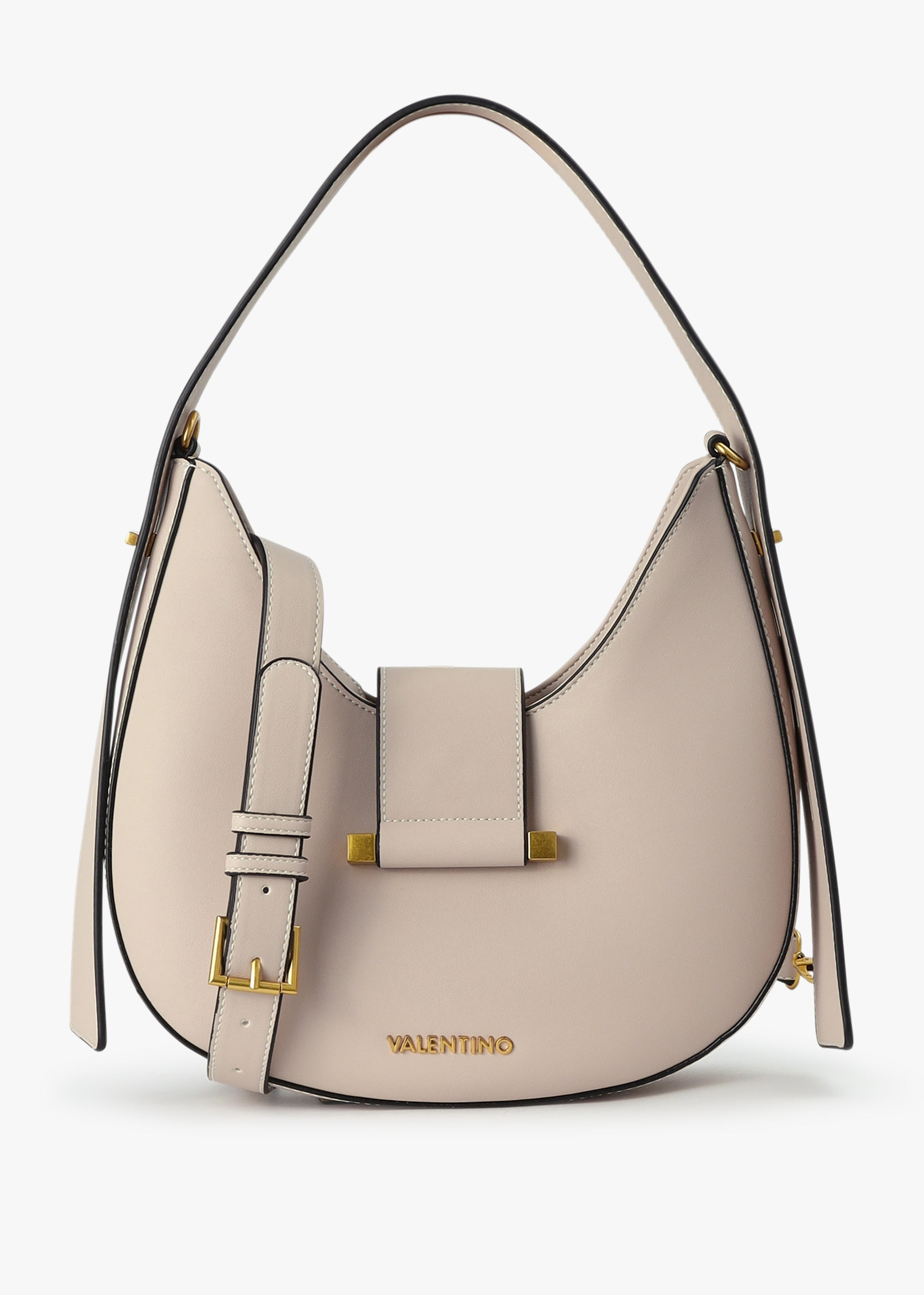 Image of Valentino Bags Womens Frosty Minimal Shoulder Bag In Ecru