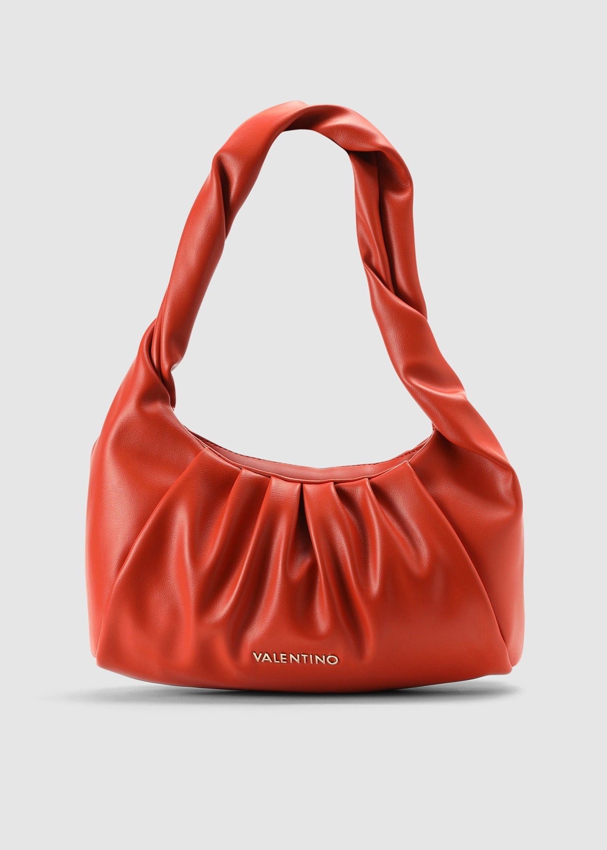 Image of Valentino Bags Womens Lake Twisted Top Shoulder Bag In Arancio