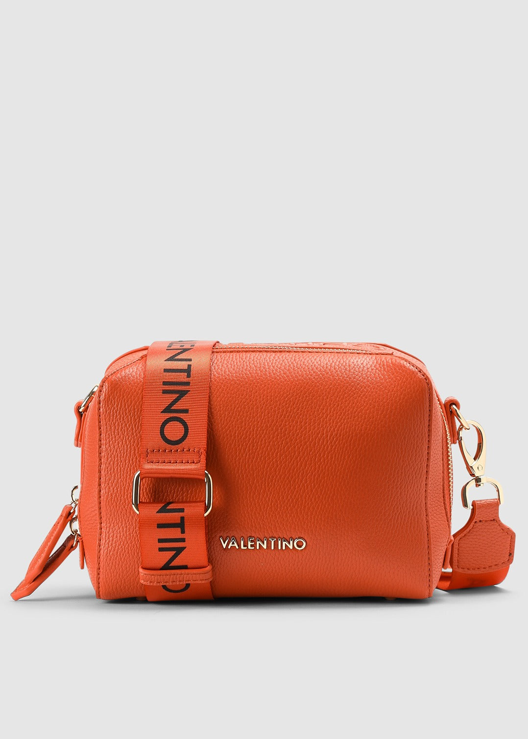 Valentino Bags Womens Pattie Crossbody Zip Bag With Logo Strap In Aranchio/Multi