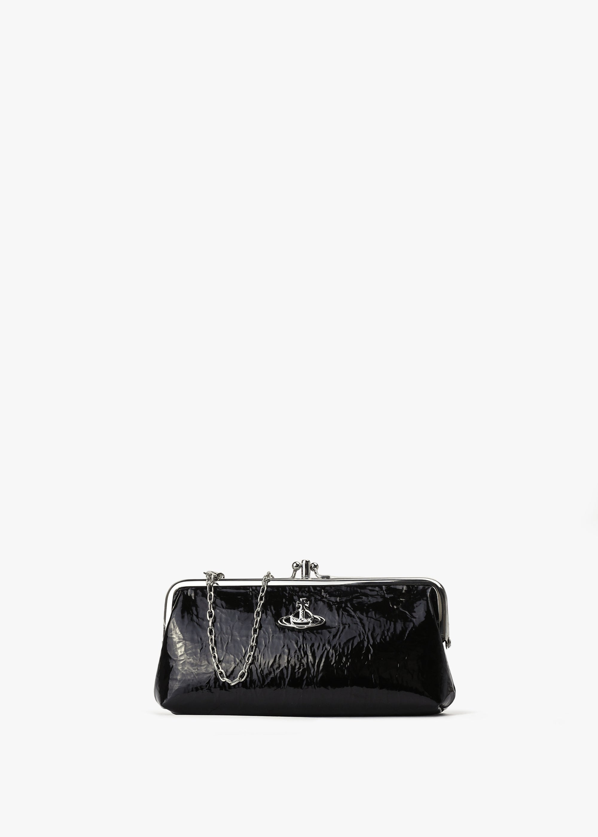 Image of Vivienne Westwood Women's Crinkle Frame Purse Black Clutch Bag