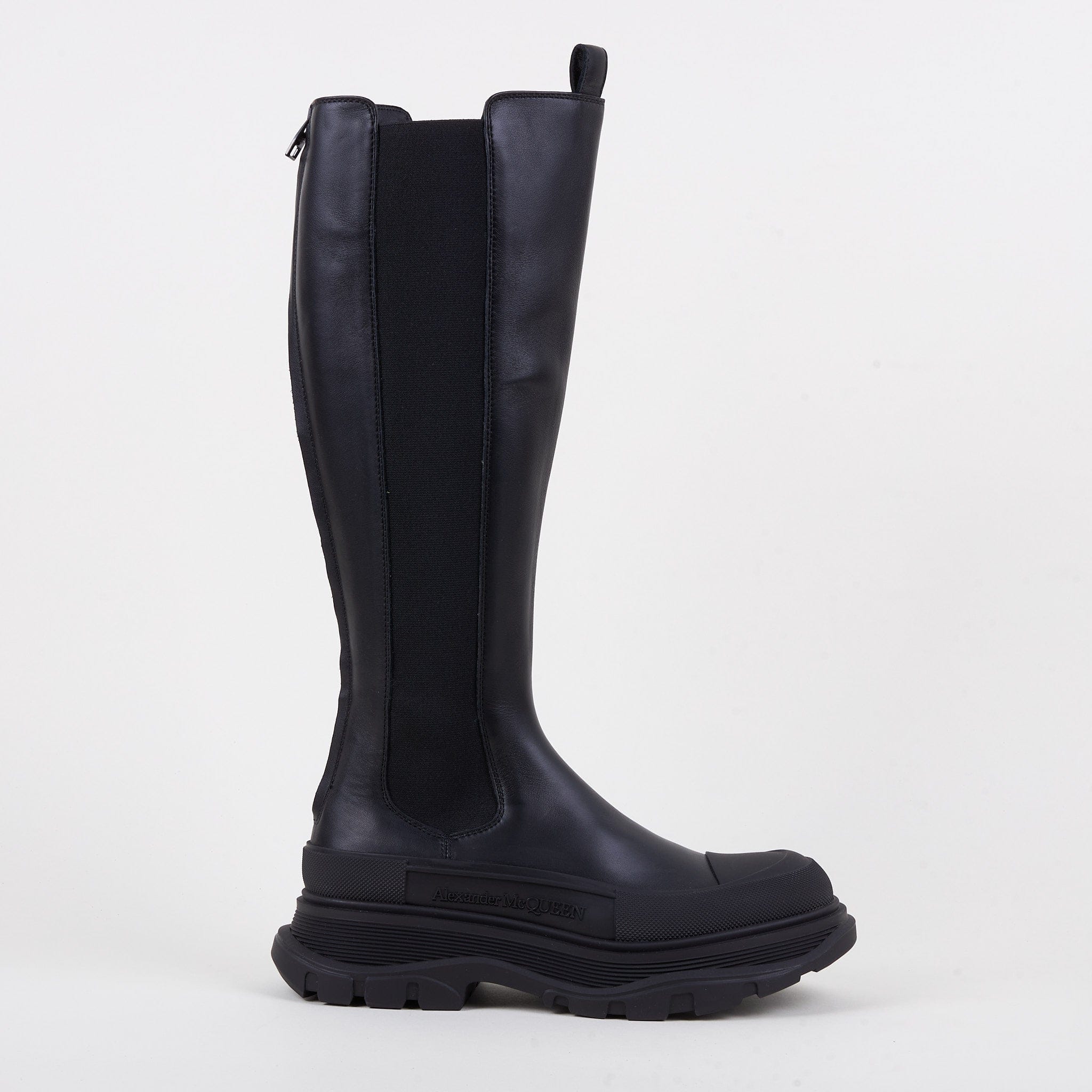 Image of Alexander McQueen Women's Tread Knee Black Boots