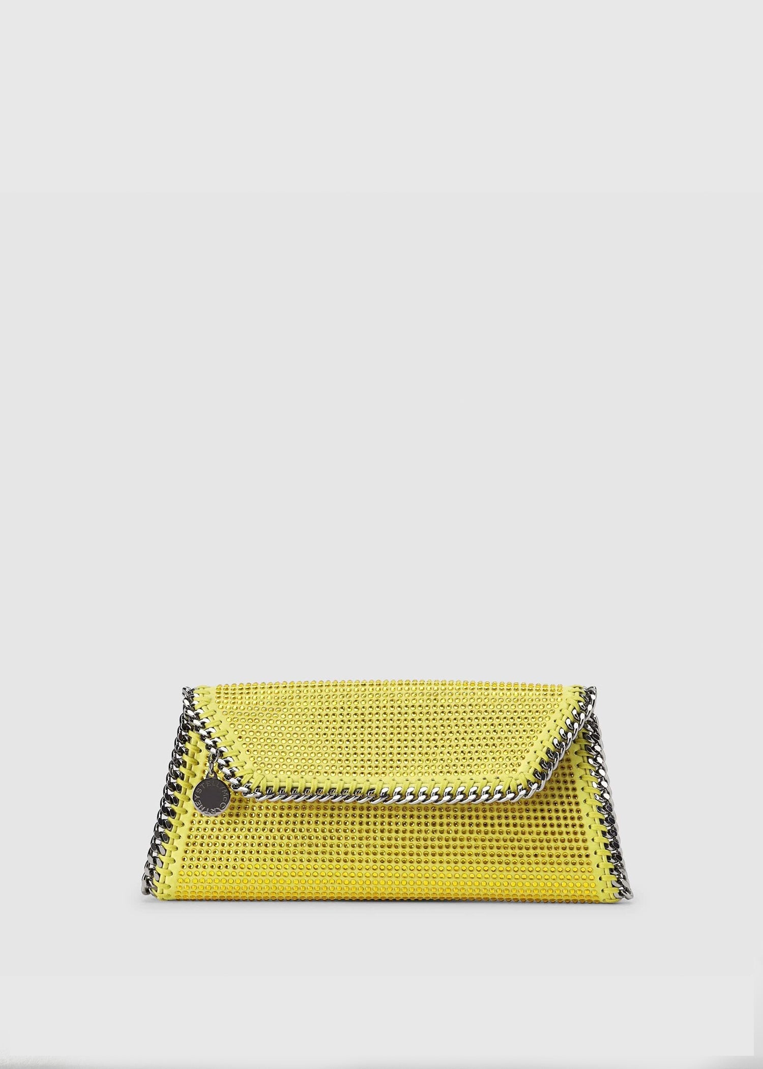 Image of Stella McCartney Women's Crystal Pouch Yellow Clutch Bag