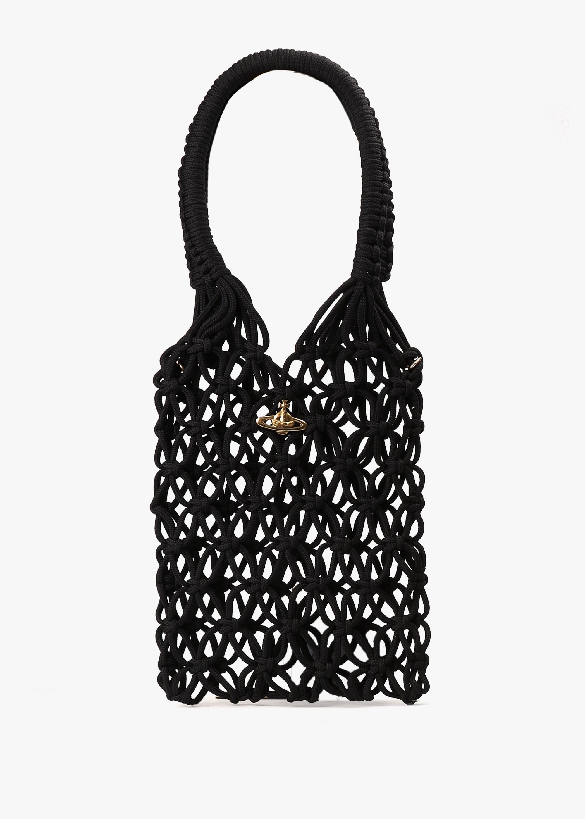 Image of Vivienne Westwood Women's Large Macrame Black Tote Bag