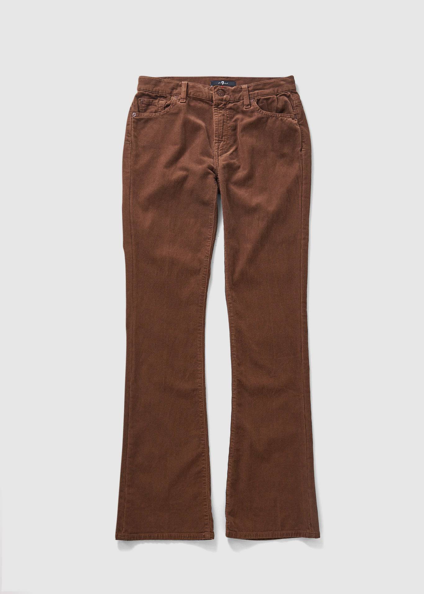 Image of 7 For All Mankind Womens Bootcut Corduroy Mocha Jeans In Brown