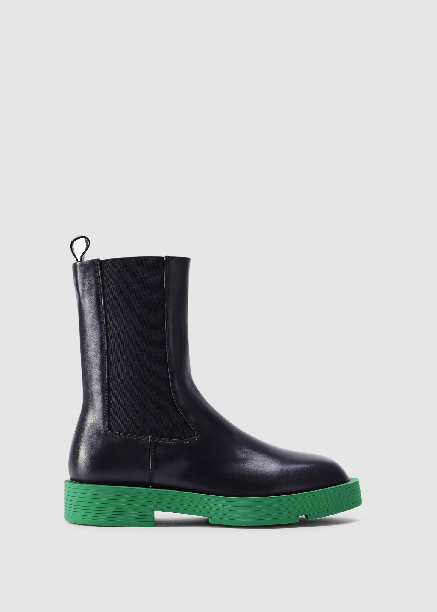 Image of Alias Mae Womens Nori Contrast Heel Tall Chelsea Boot In Black And Green