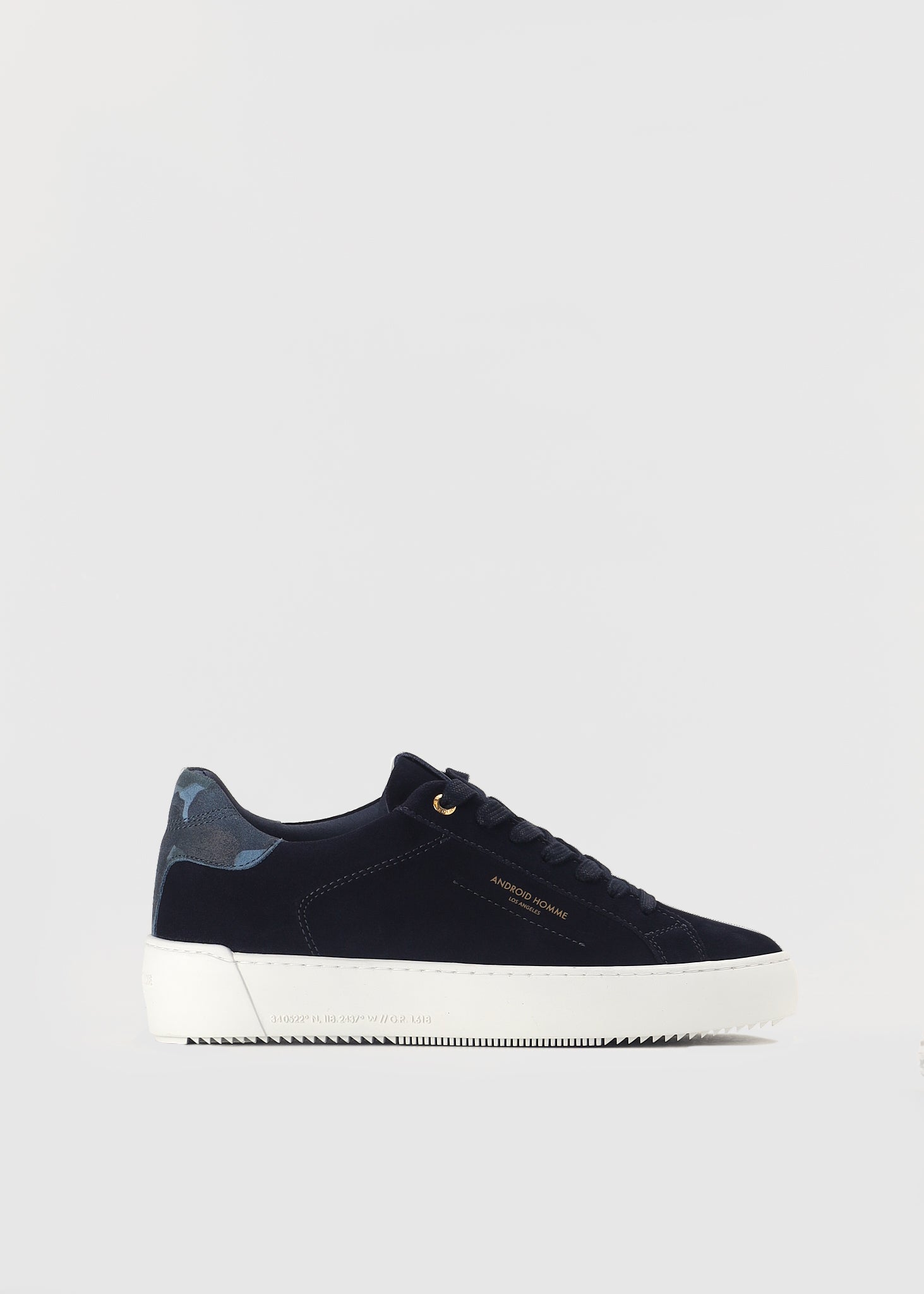 Image of Android Homme Mens Zuma Suede Trainers In Navy Camo