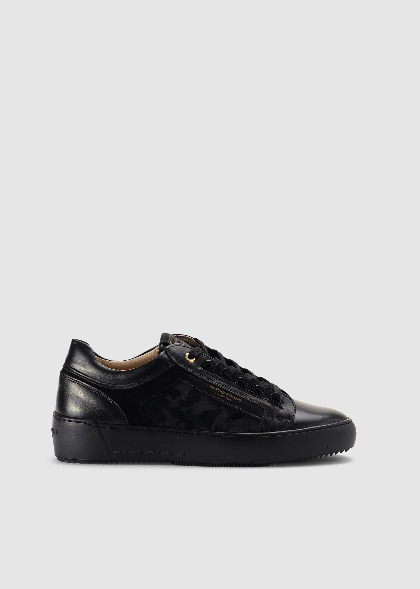 Android Homme Mens Venice Leather Trainers In Black Camo - Black