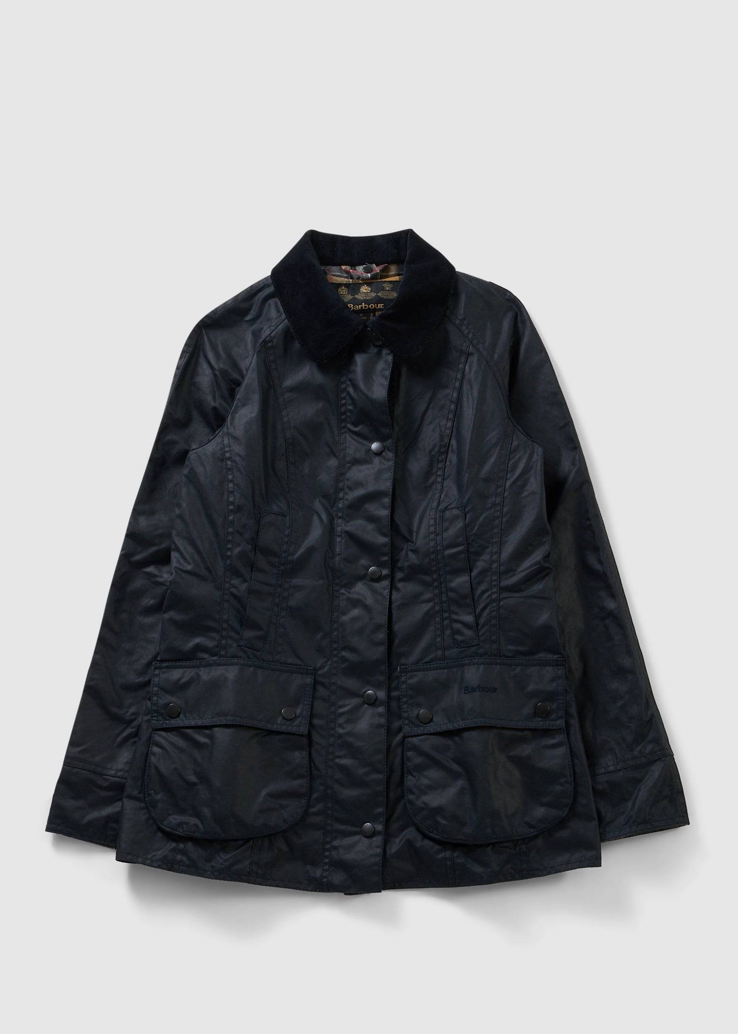 Image of Barbour Womens Classic Beadnell Wax Jacket In Navy