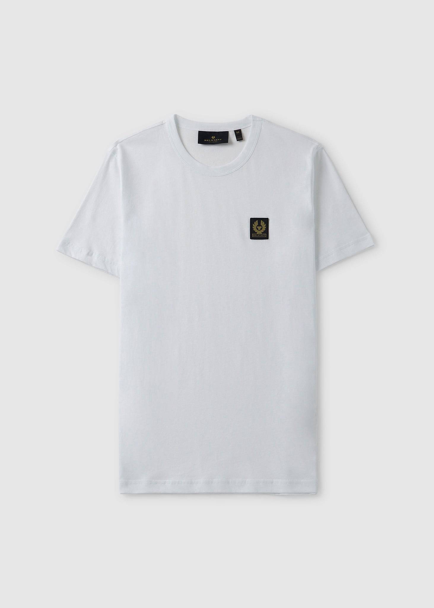 Image of Belstaff Mens Small Logo T-Shirt In White