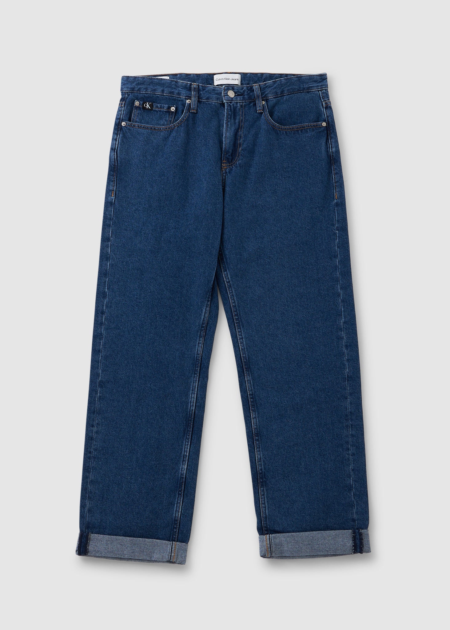 Image of Calvin Klein Mens 90's Straight Jeans In Denim Dark