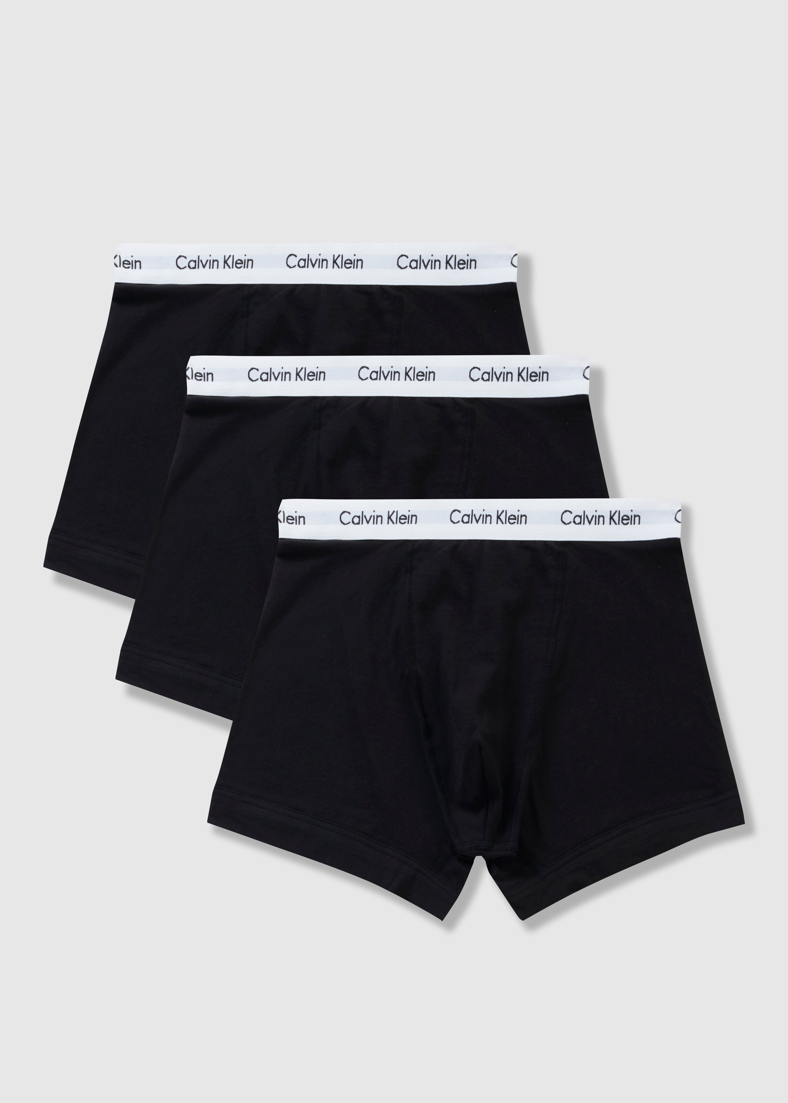 Image of Calvin Klein Mens Underwear 3 Pack Logo Trunks In Black