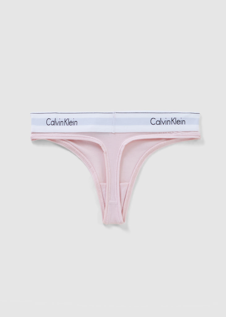 Calvin Klein Womens Underwear Modern Cotton Mid Rise Thong In Nymphs T |  Accent Clothing