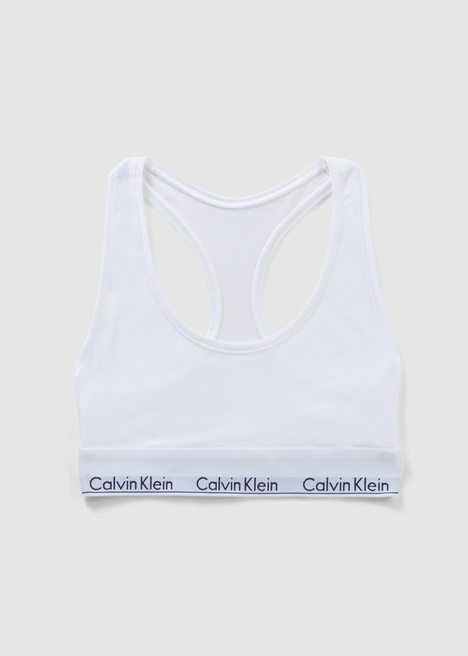 Image of Calvin Klein Womens Underwear Modern Cotton Racerback Bralette In White