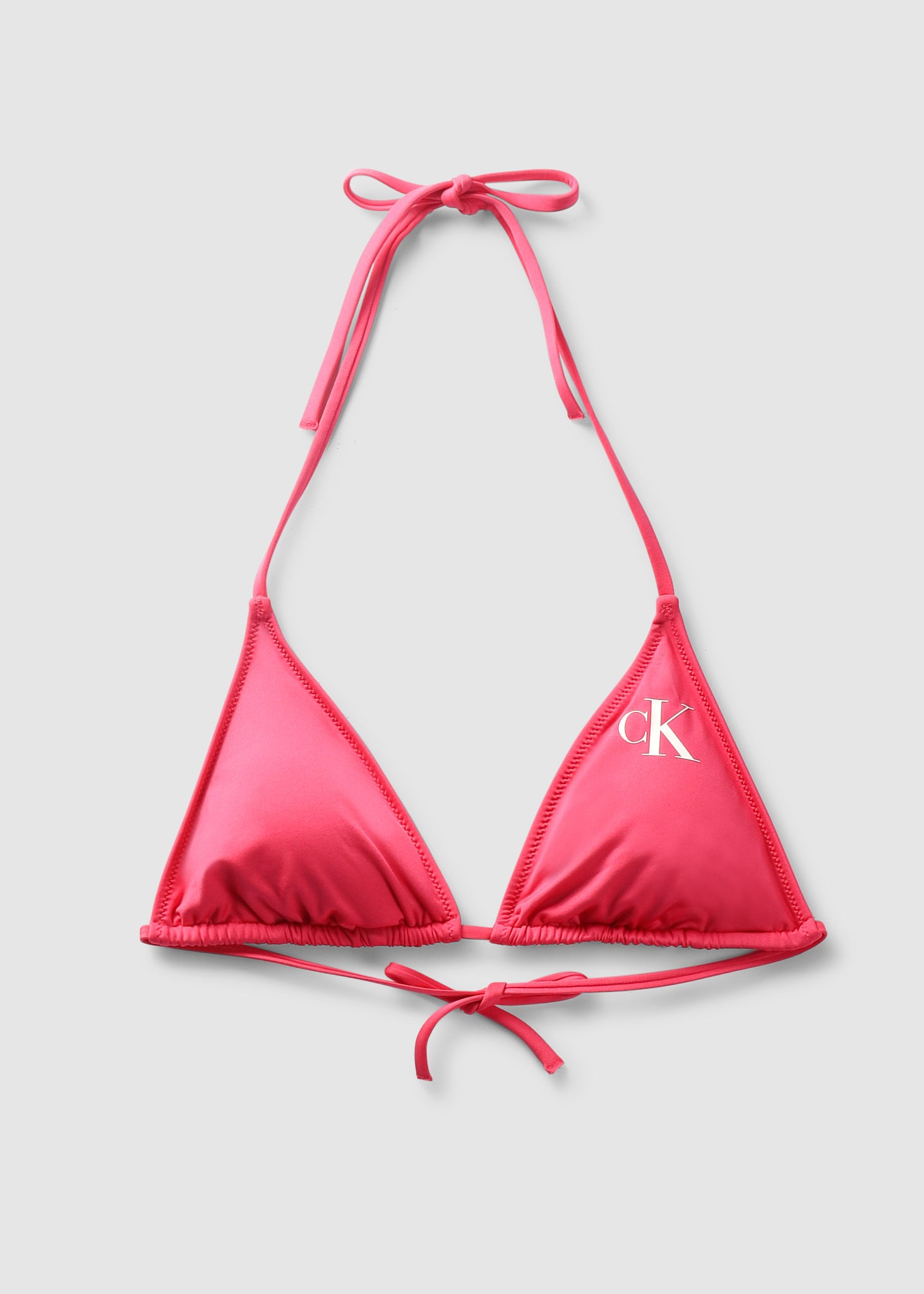 Image of Calvin Klein Womens Mini Logo String Bikini Top In Pink Flash