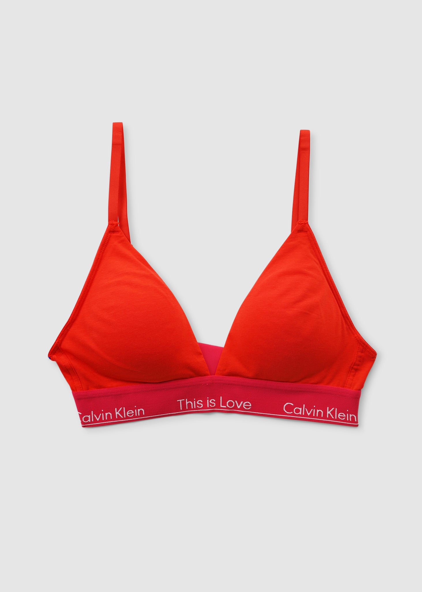 Image of Calvin Klein Womens This Is Love Triangle Bra In Cherry Tomato