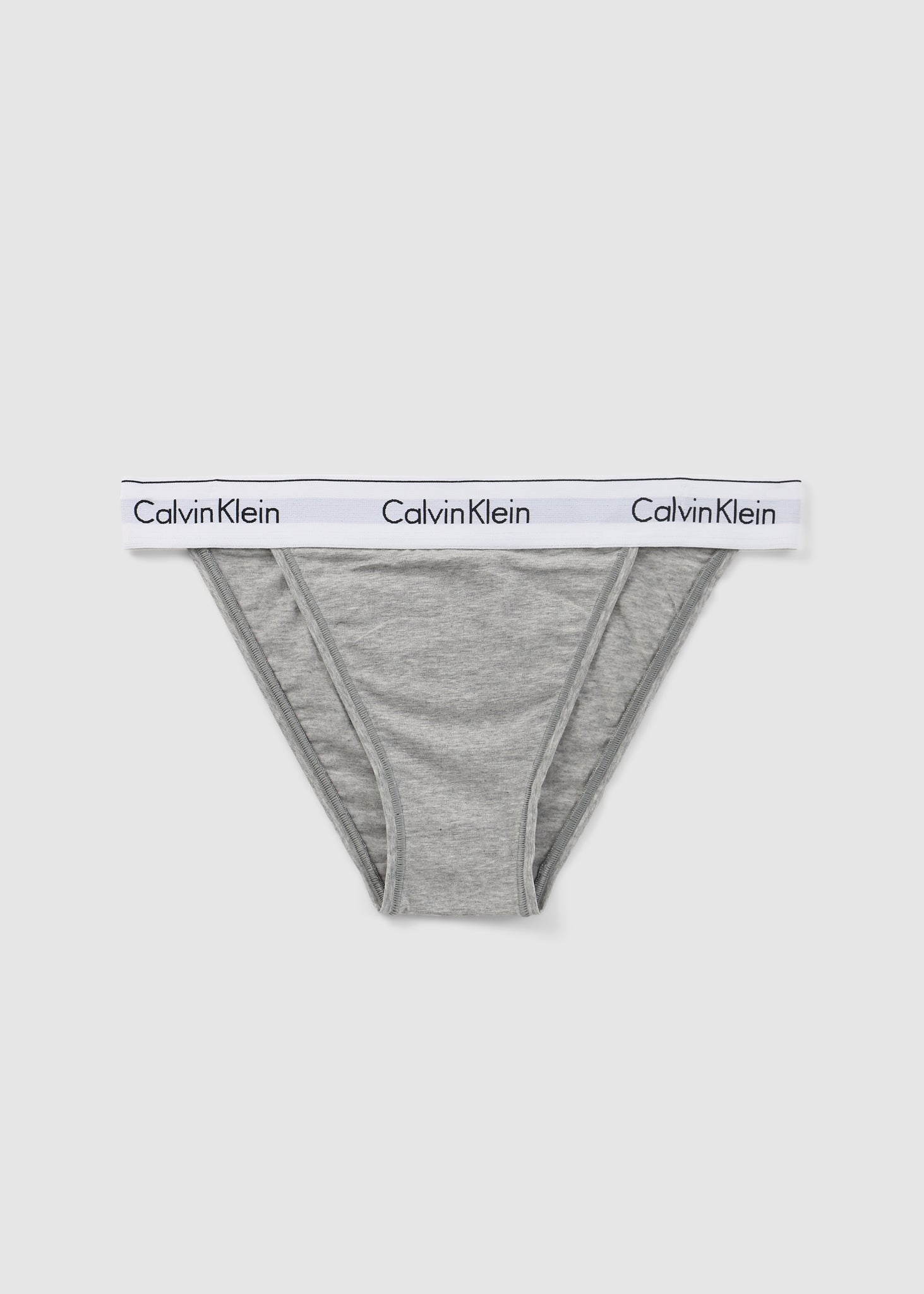 Image of Calvin Klein Womens Underwear Modern Cotton High Leg Tanga In Heather Grey