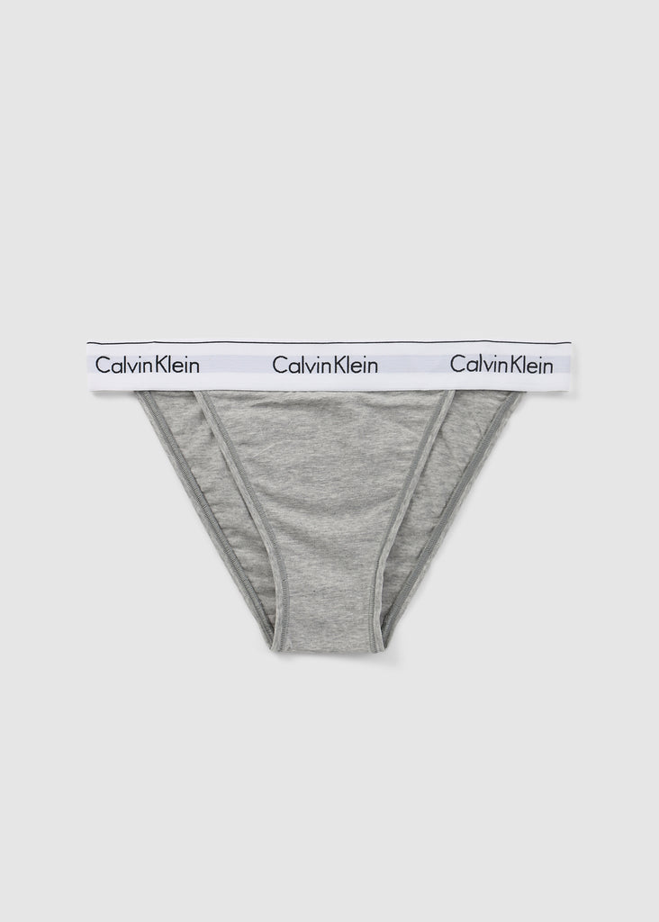 Calvin Klein Womens Underwear Modern Cotton High Leg Tanga In Heather |  Accent Clothing