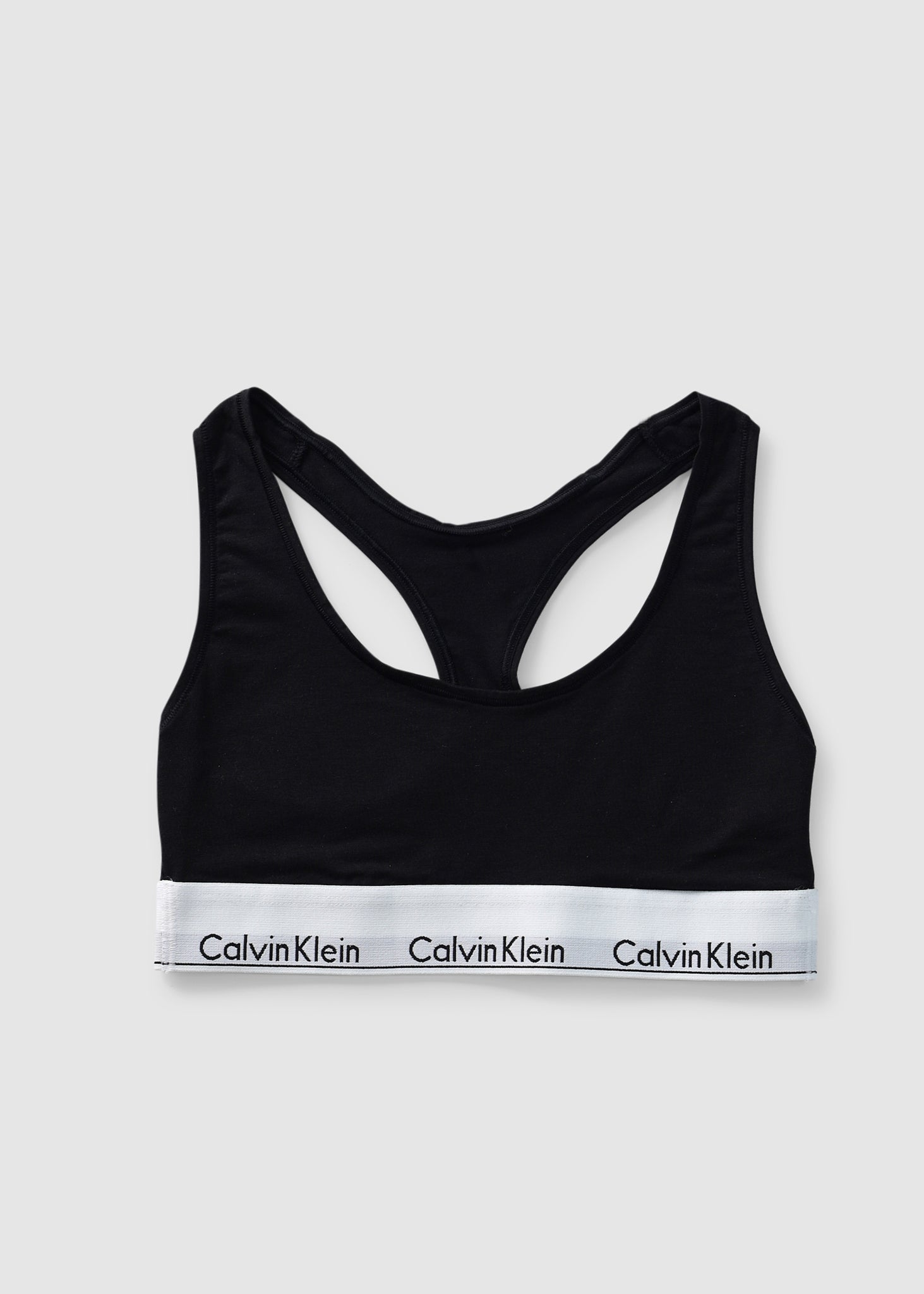 Image of Calvin Klein Womens Underwear Modern Cotton Racerback Bralette In Black