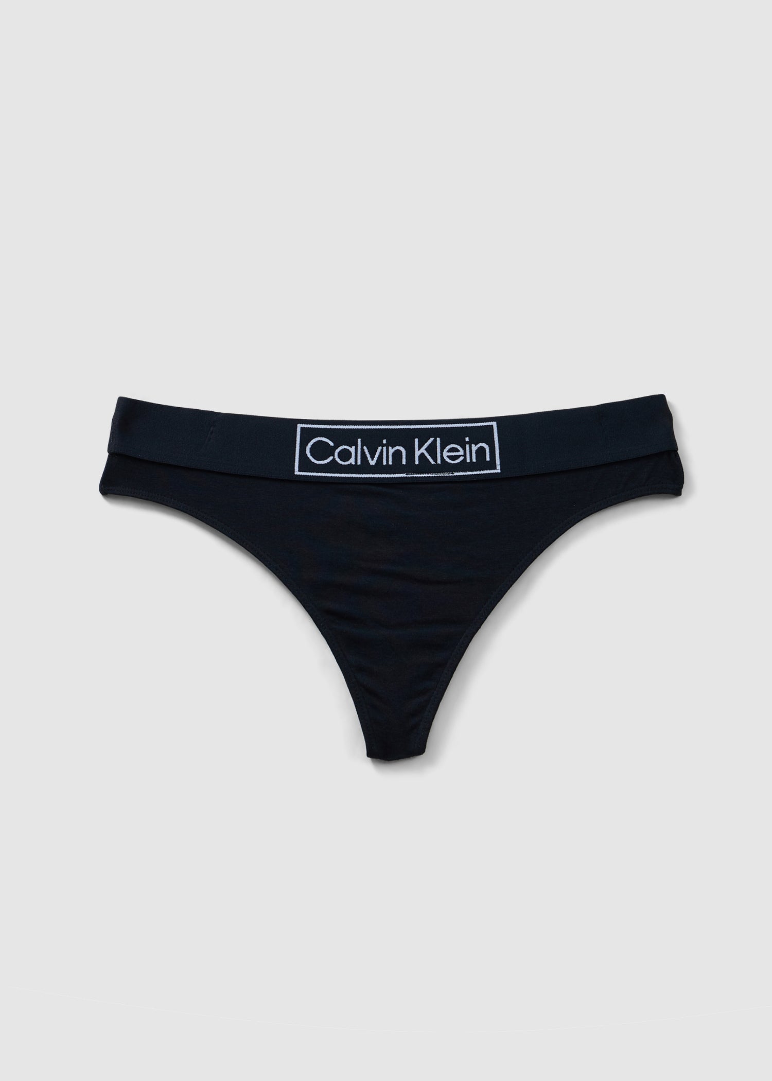 Image of Calvin Klein Womens Underwear Reimagined Heritage Mid Rise Thong In Black