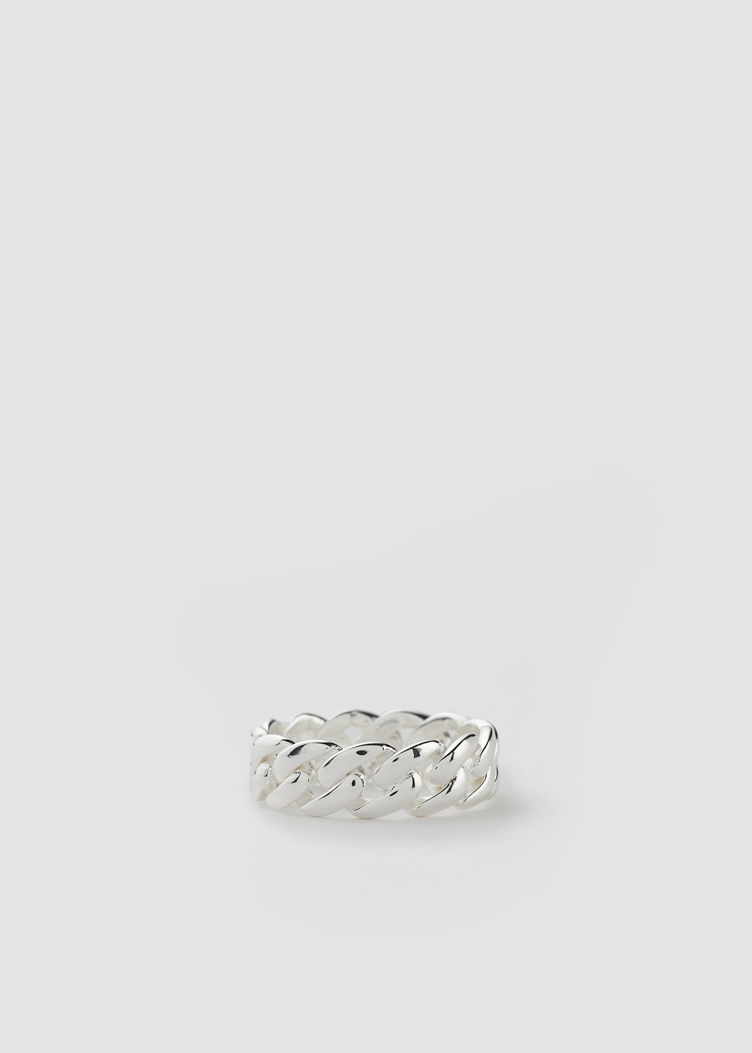 Common Lines Mens Cuban Link Silver Ring