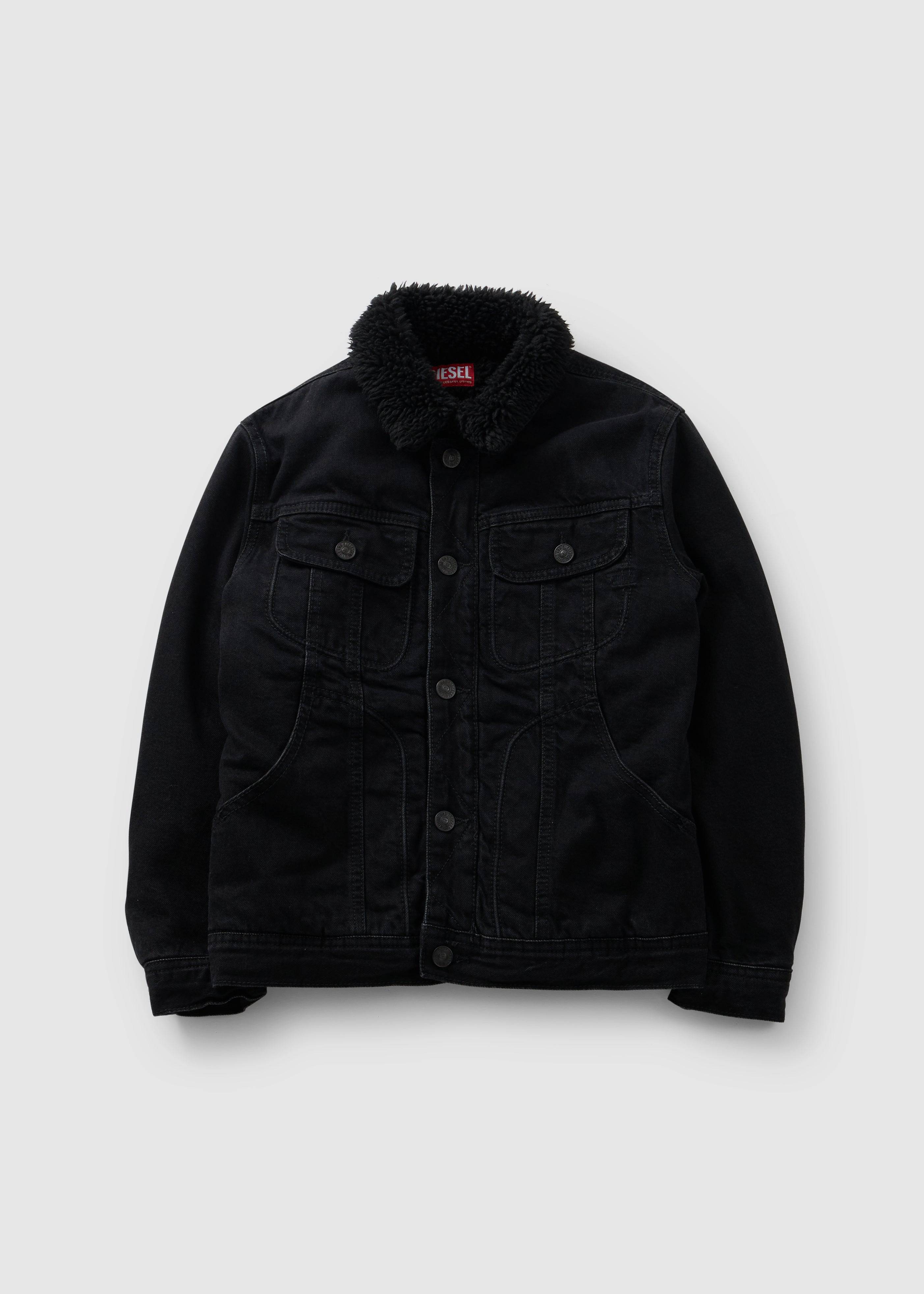 Image of Diesel Kids Riley Denim Jacket In Black