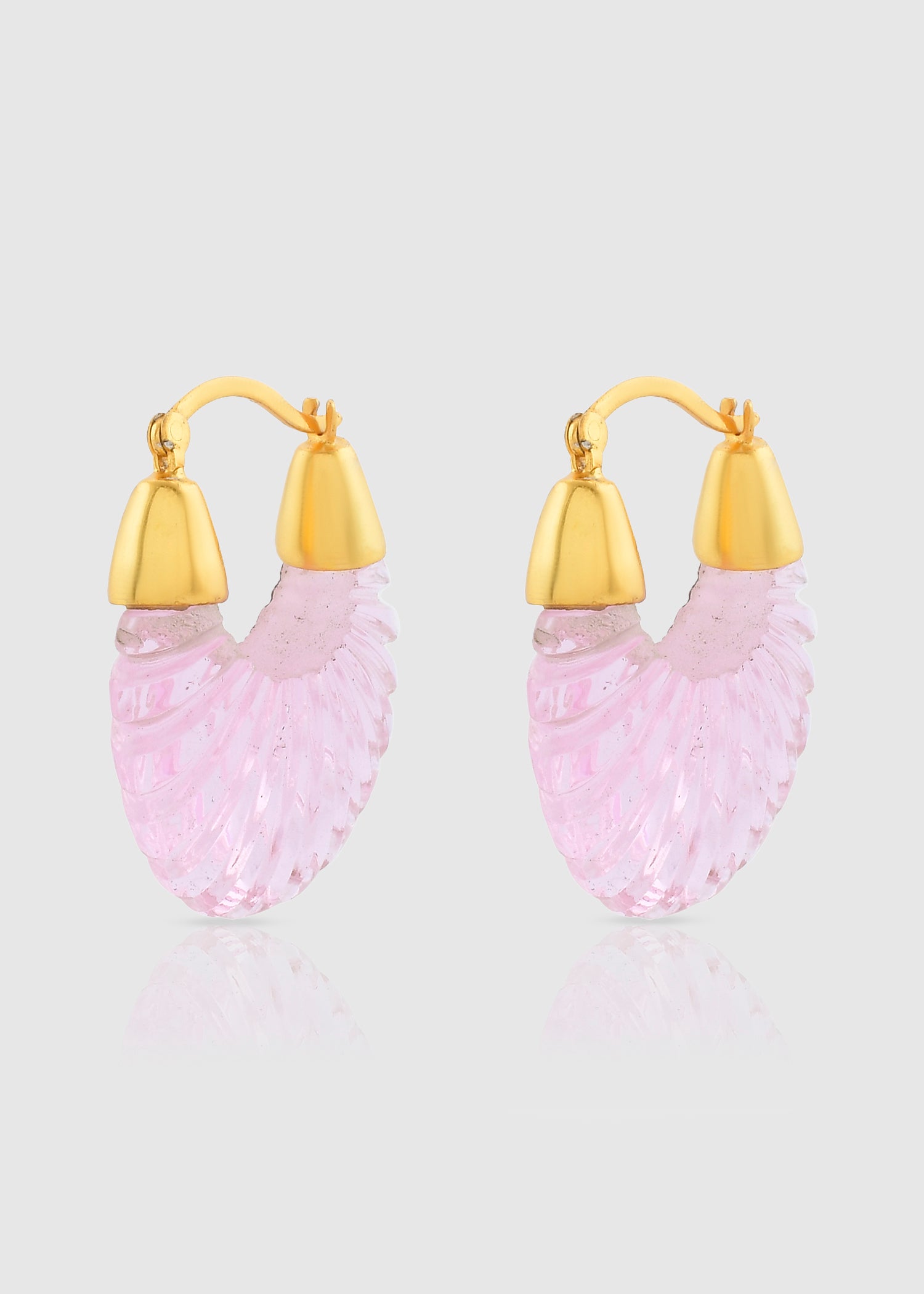 Shyla Womens Ettienne Gold Plated Glass Hoop Earrings