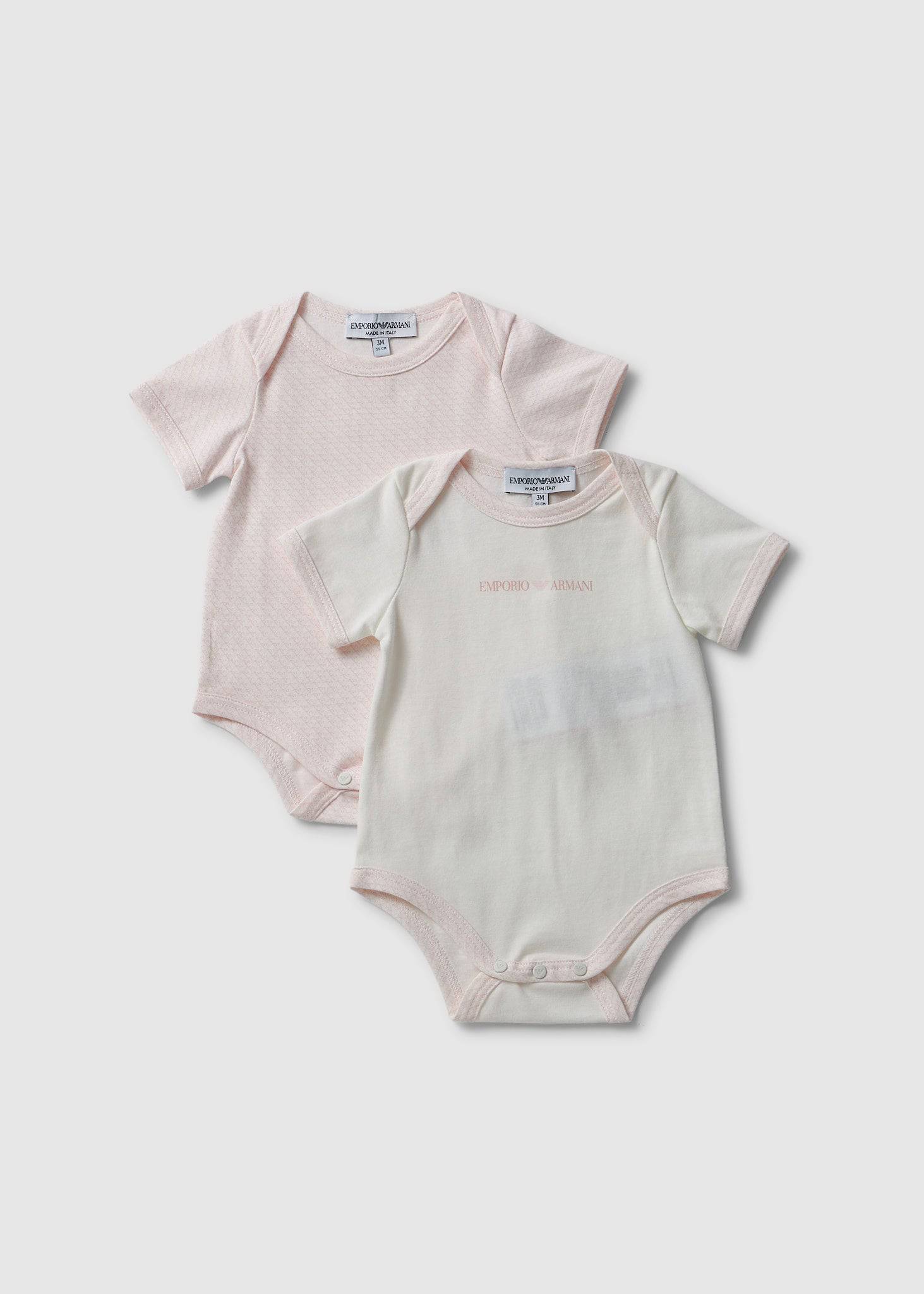 Image of Emporio Armani Kids Set Of Two Babygrows In Pink