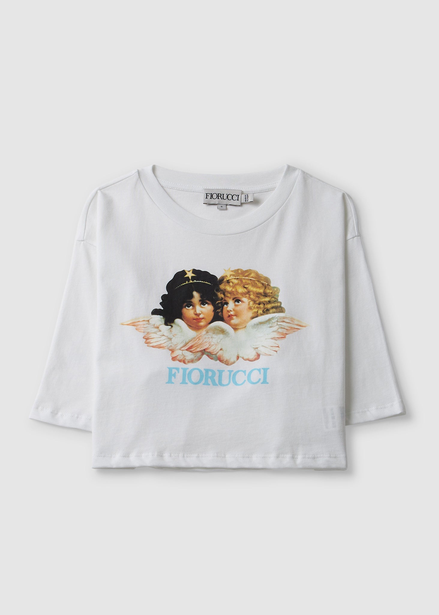 Image of Fiorucci Womens Vintage Angels Cropped T-Shirt In White