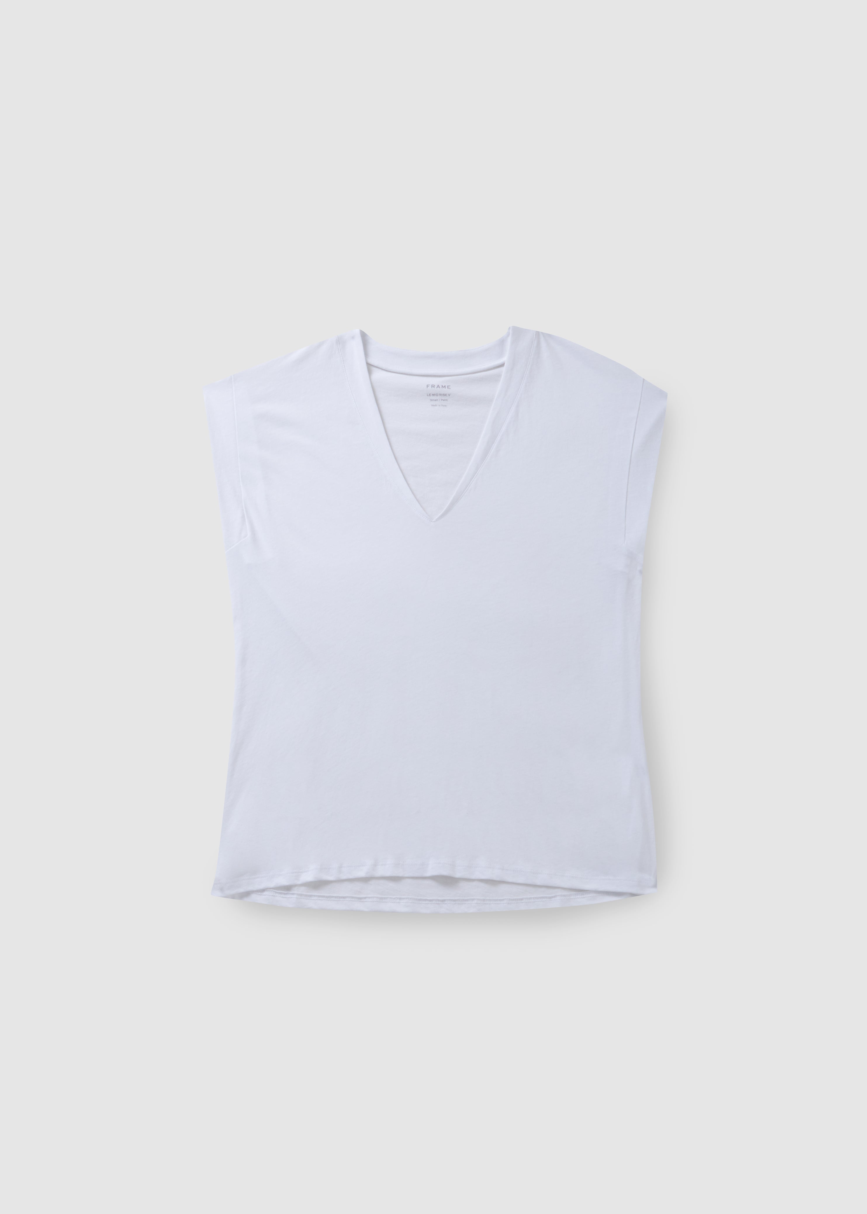 Frame Womens Le Mid Rise V Neck Tshirt