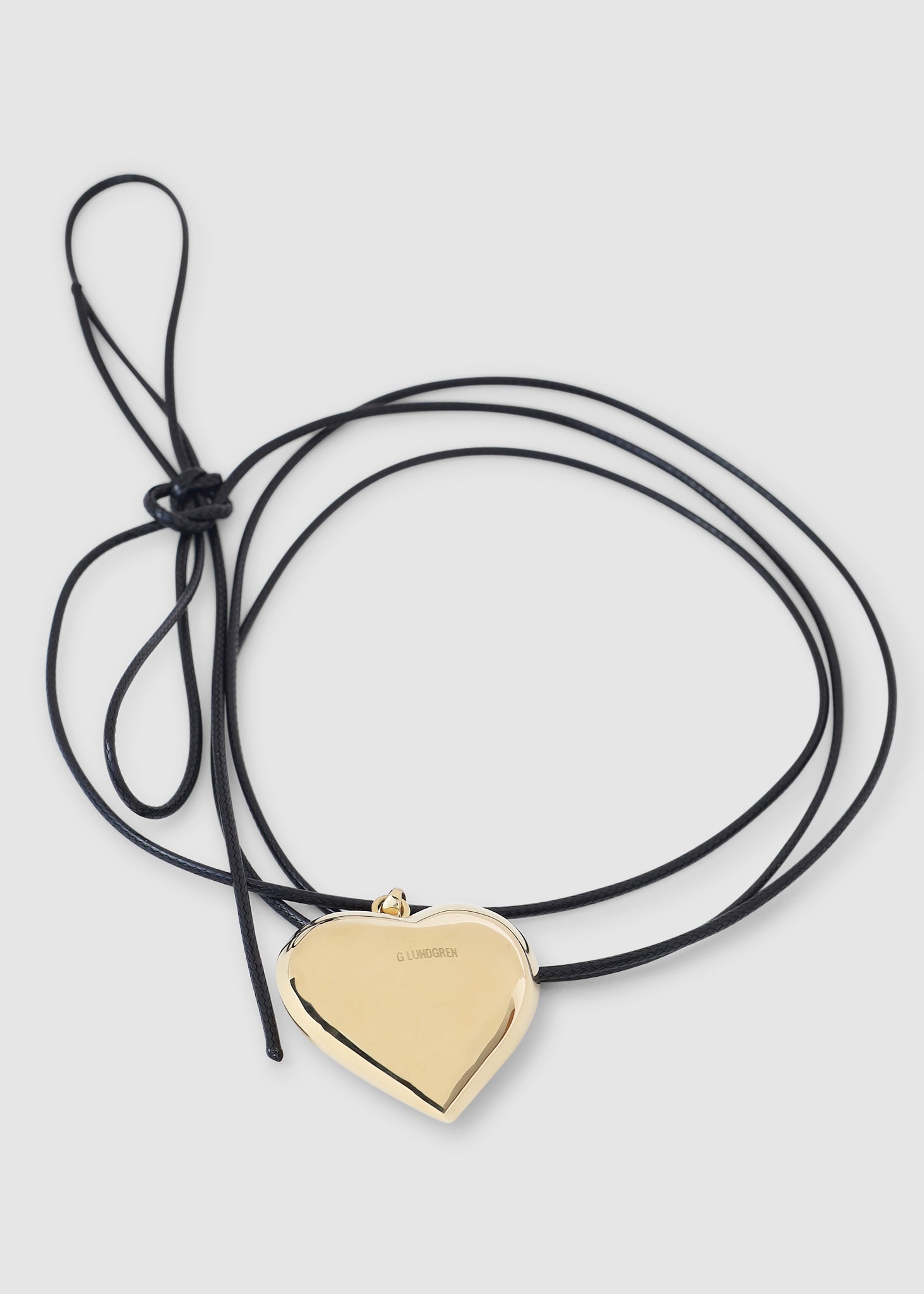 Image of G.Lundgren Womens Heart Necklace In Polished Brass