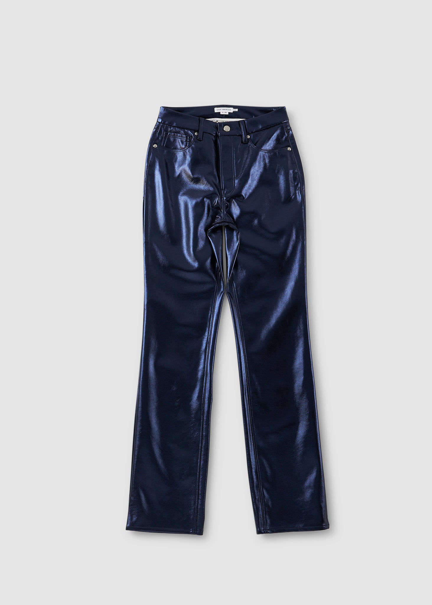 Good American Womens Good Icon Metallic Trousers