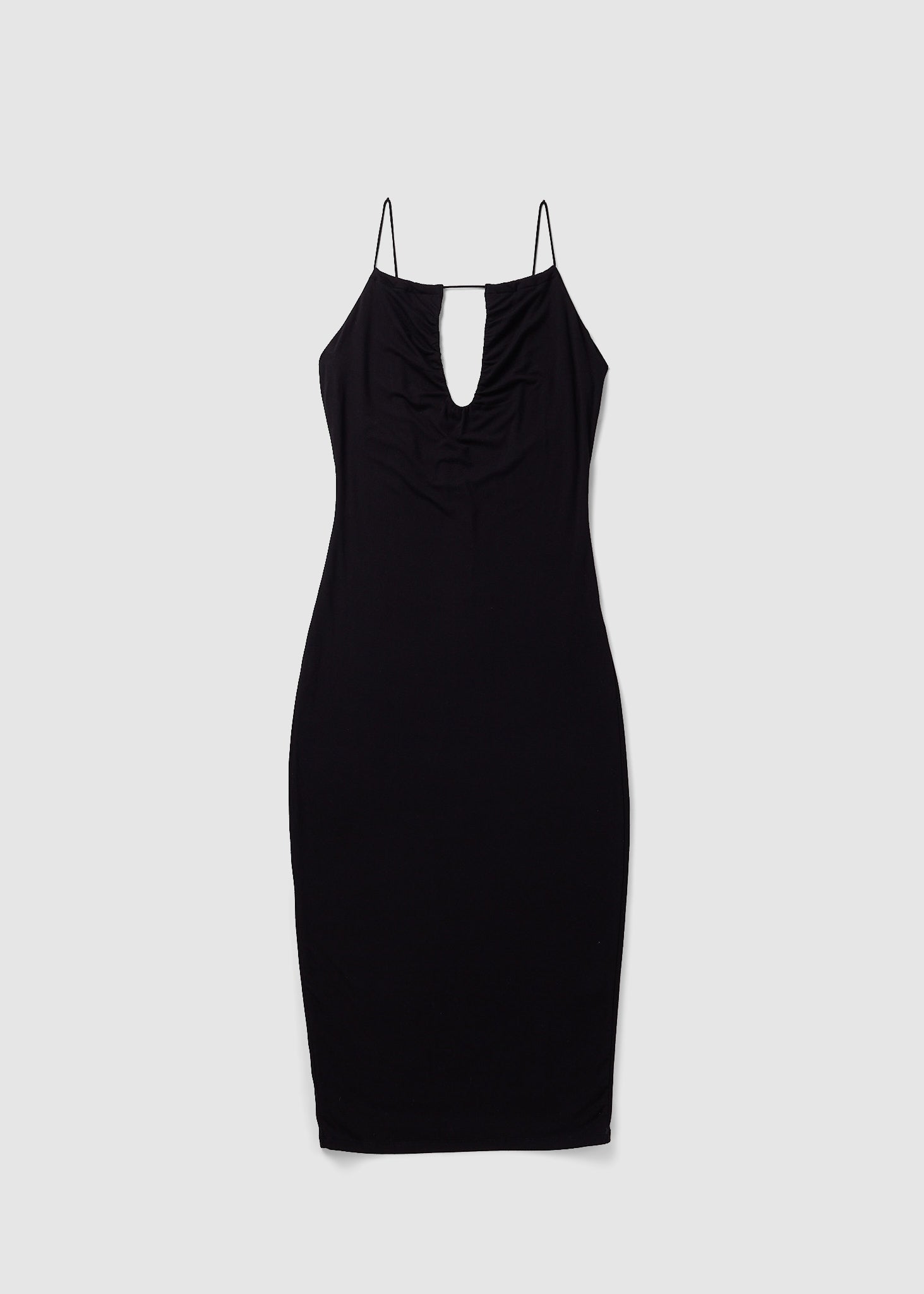 Image of Good American Womens Good Touch Plunge Scoop Dress In Black