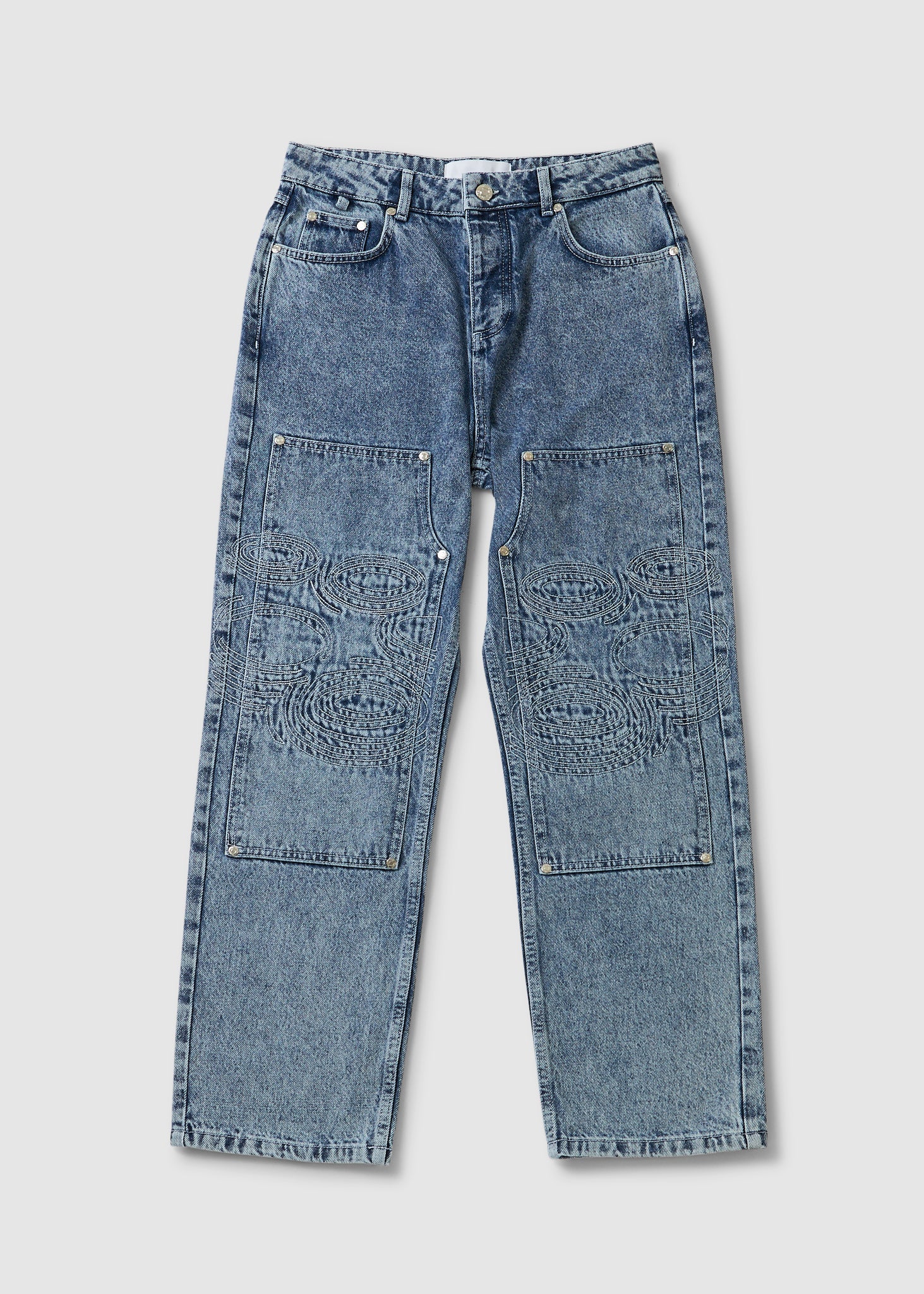 House of Sunny Womens Hockney Patched Loose Jeans