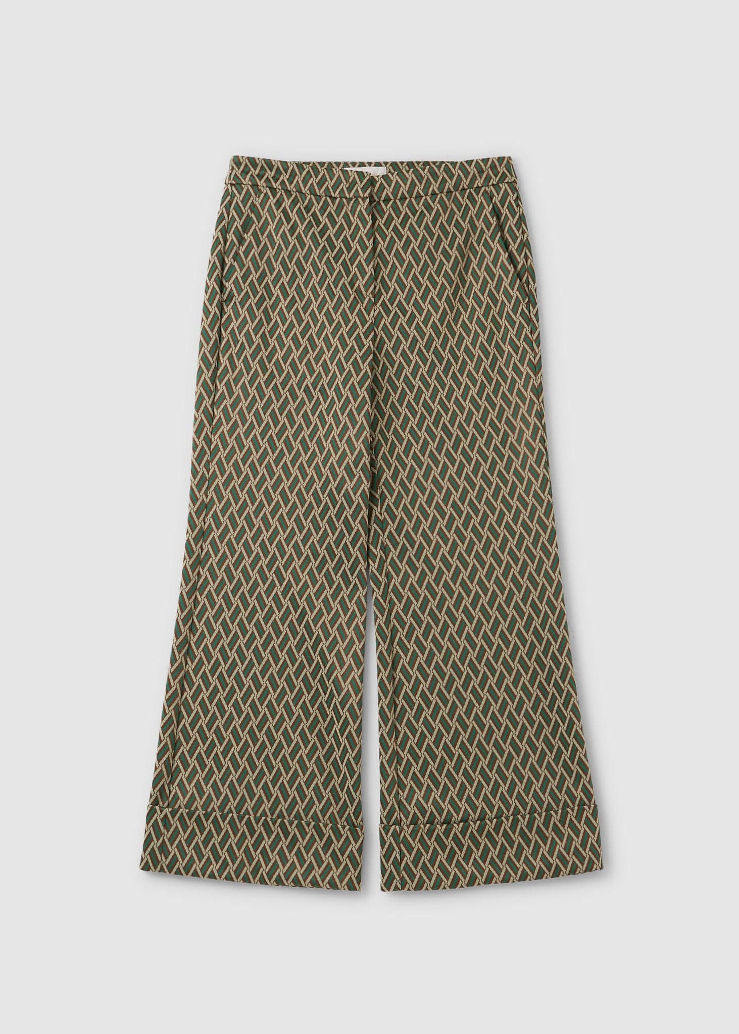 Image of IBlues Womens Jadi Jacquard Pattern Trousers In Mint