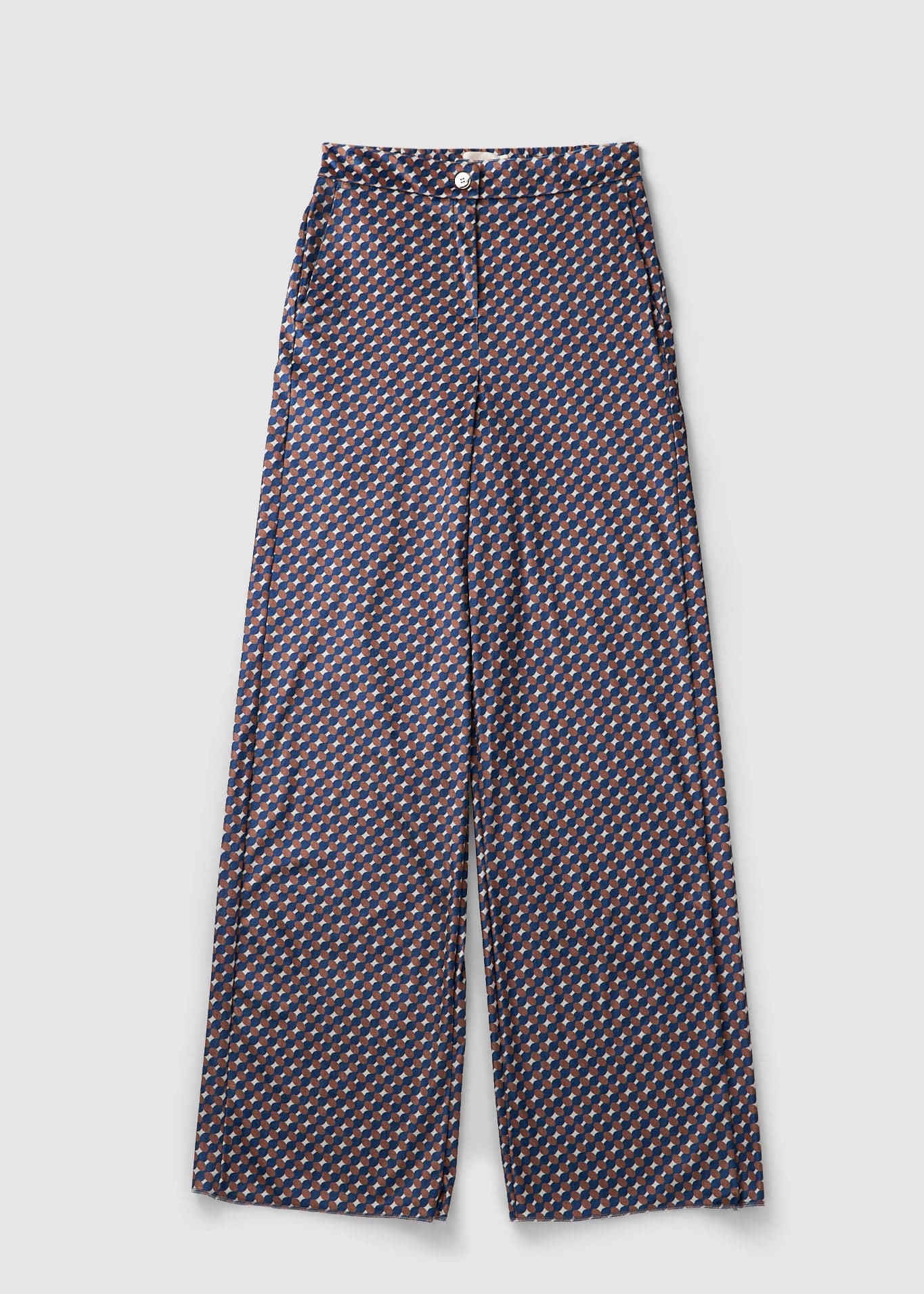 Image of Iblues Womens Antiope Printed Jersey Trousers In Avio