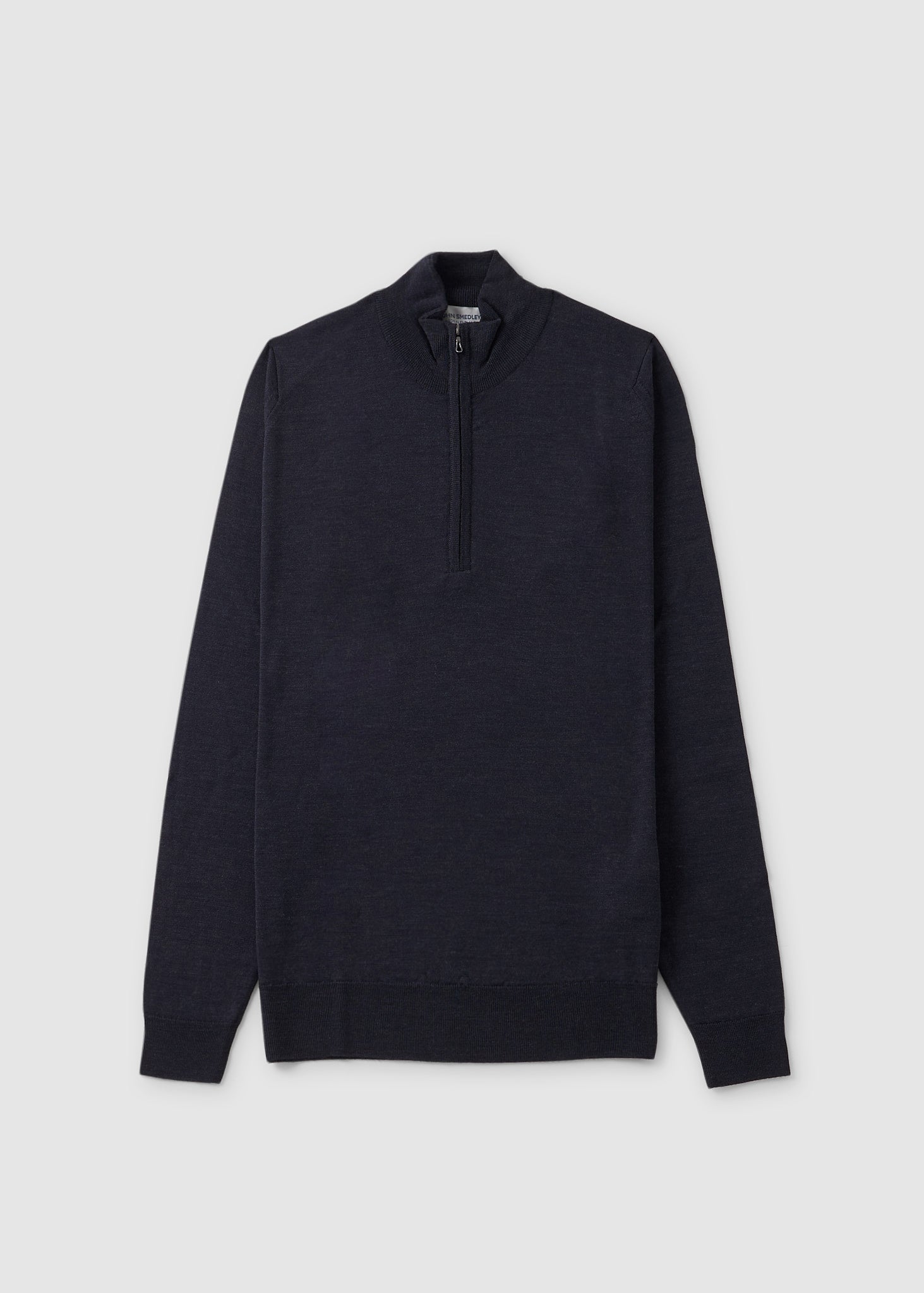 Image of John Smedley Mens Barrow Zip Pullover Knitwear In Hepburn Smoke