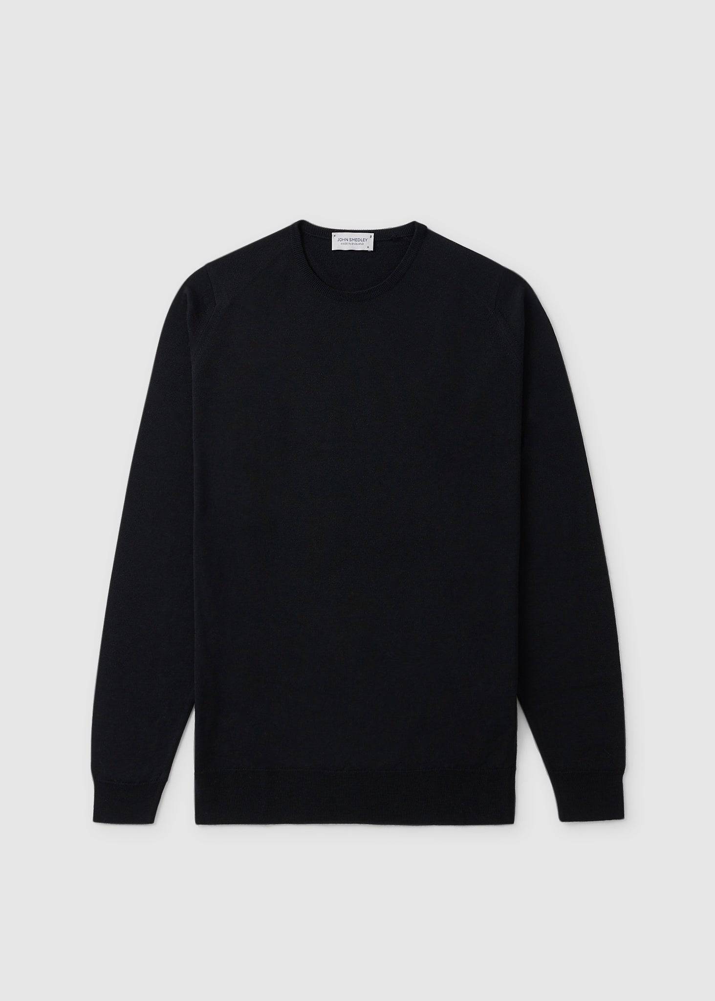 Image of John Smedley Mens Lundy Pullover Sweatshirt In Black