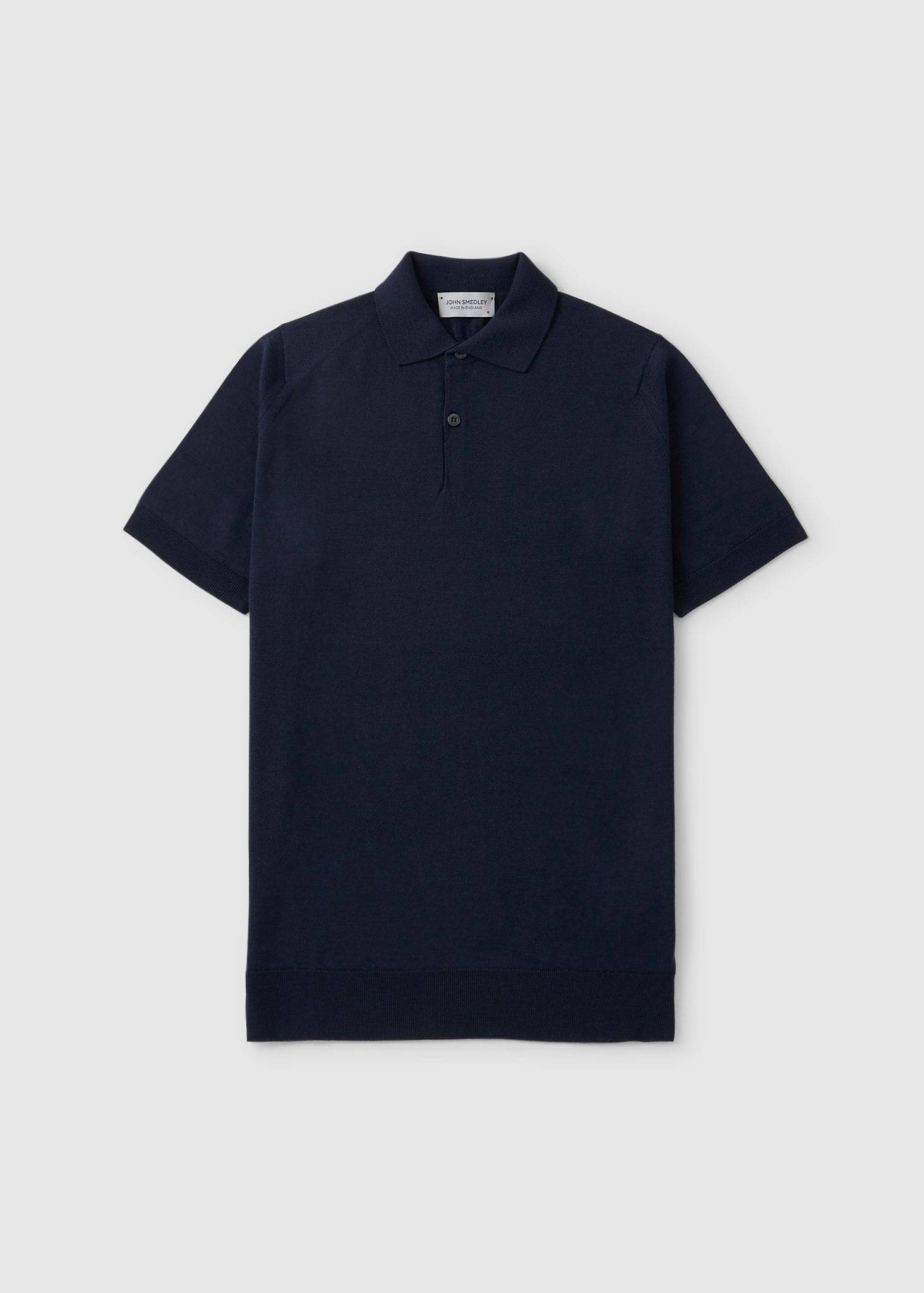 Image of John Smedley Mens Payton Polo Shirt In Midnight