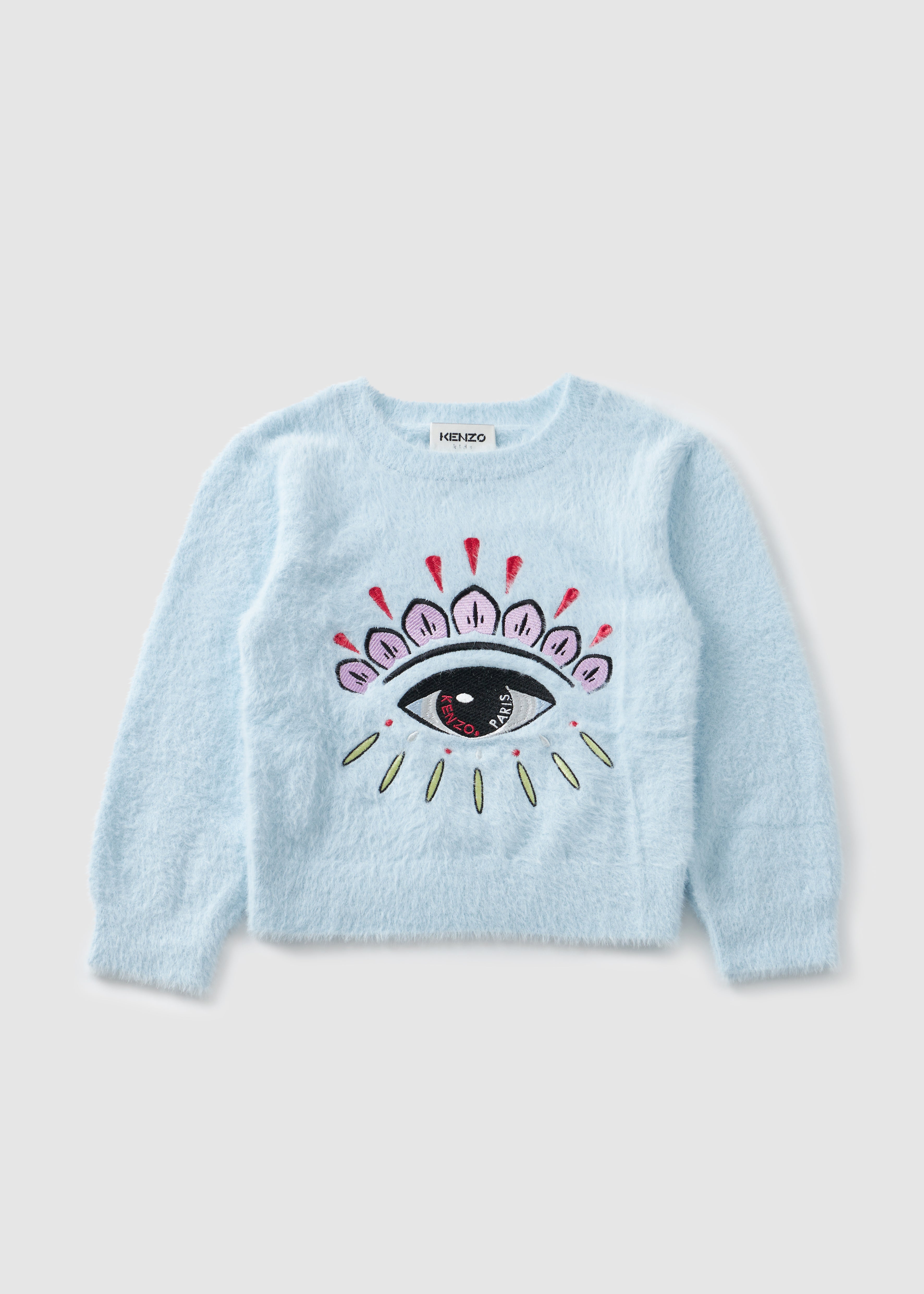 Image of Kenzo Kids Eye Icon Fluffy Sweatshirt In Pale Blue