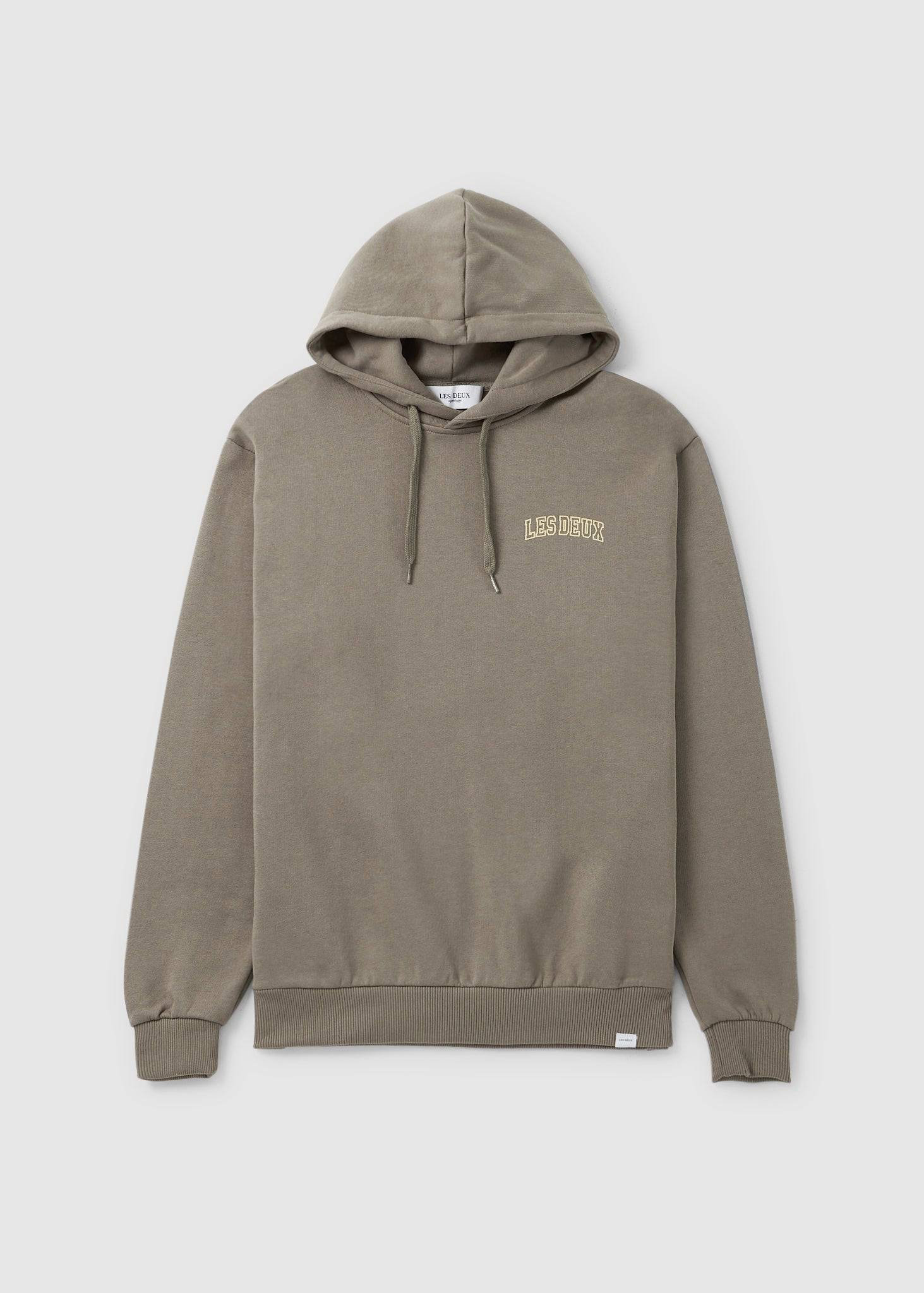 Image of Les Deux Mens Blake Hoodie In Desert Taupe Lemon Sorbet