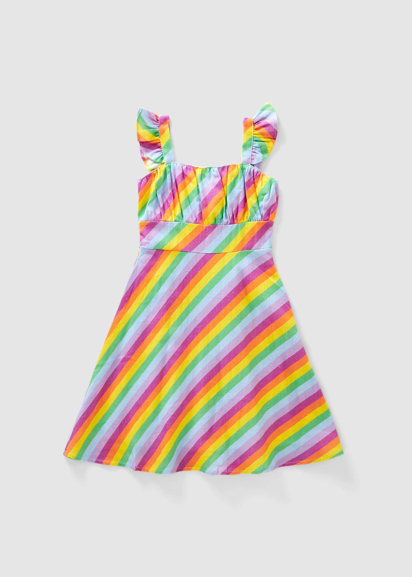 Image of Olivia Rubin Kids Mae Prism Striped Dress In Prism Stripe