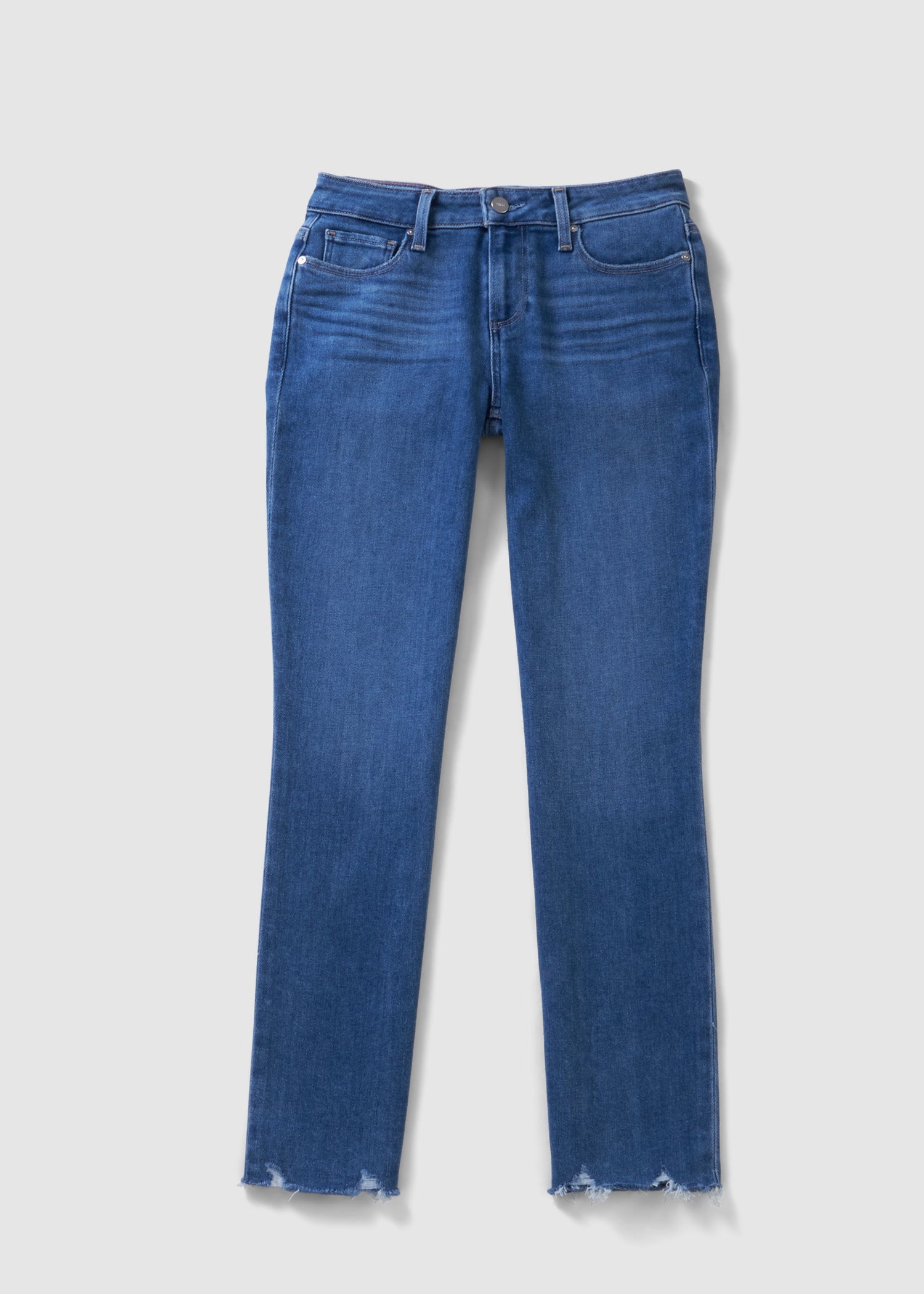 Image of Paige Womens Amber Straight Leg Jeans With Distressed Hem In Camelia With Tuned Hem