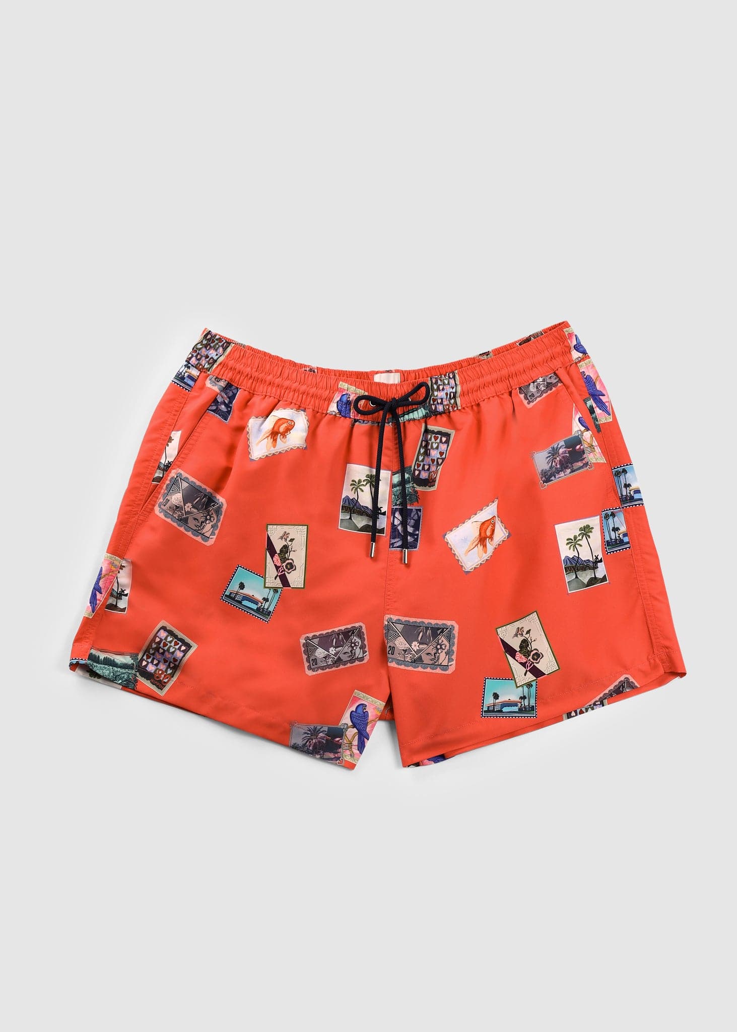 Image of Paul Smith Mens Postcards Swim Shorts In Pink