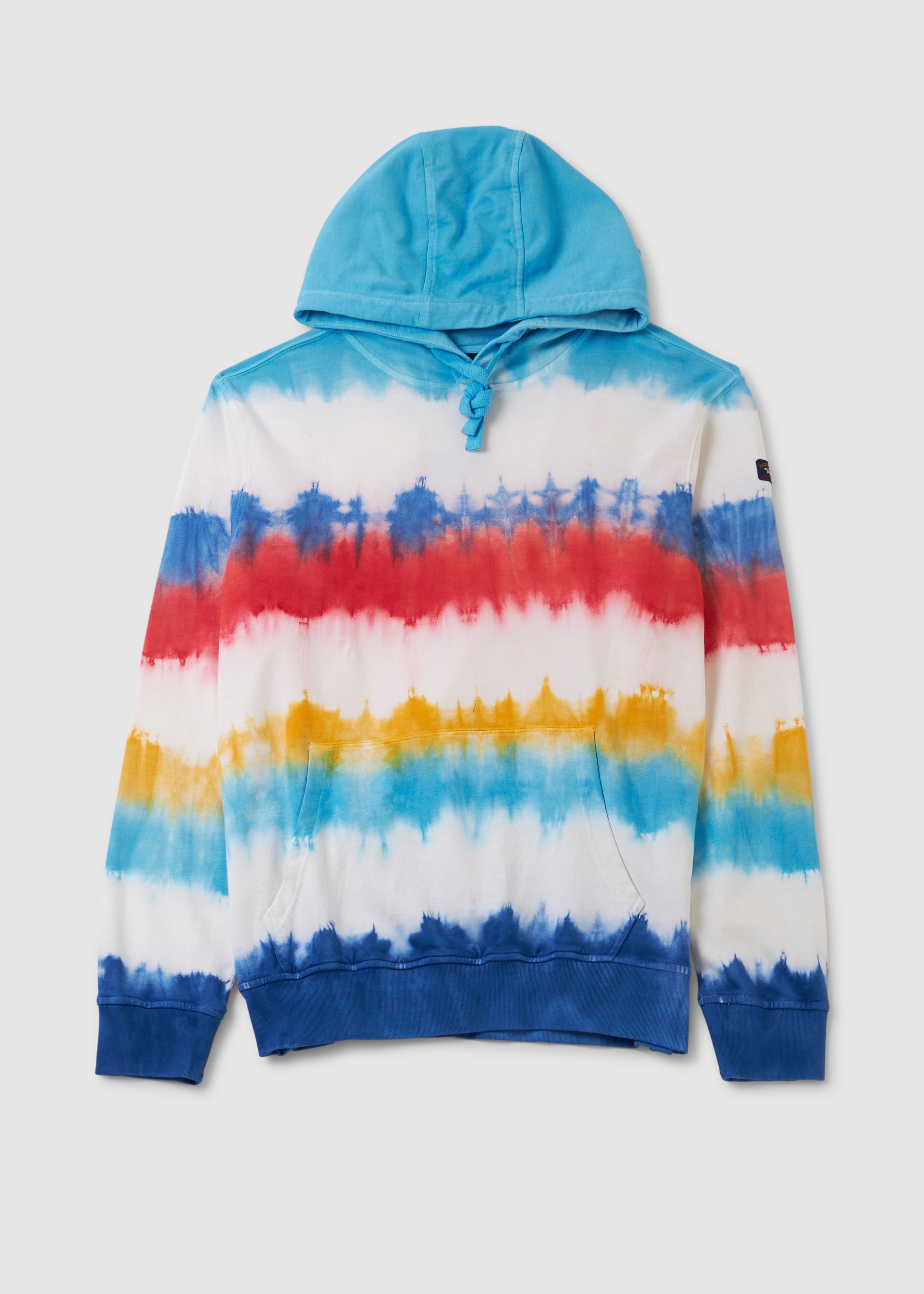 Image of Paul & Shark Mens Tie & Dye Organic Cotton Hoodie In Multi